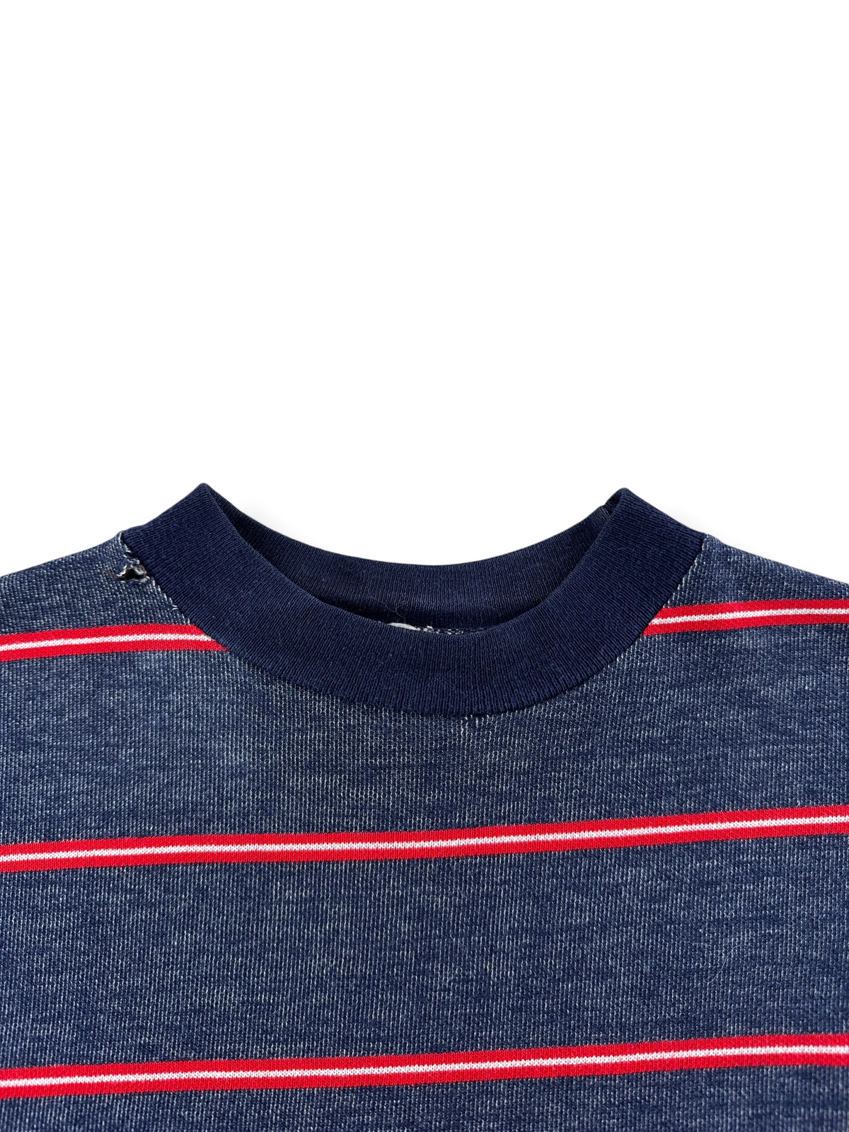 Collar on Vintage 50s Striped Pocket Tee SZ M