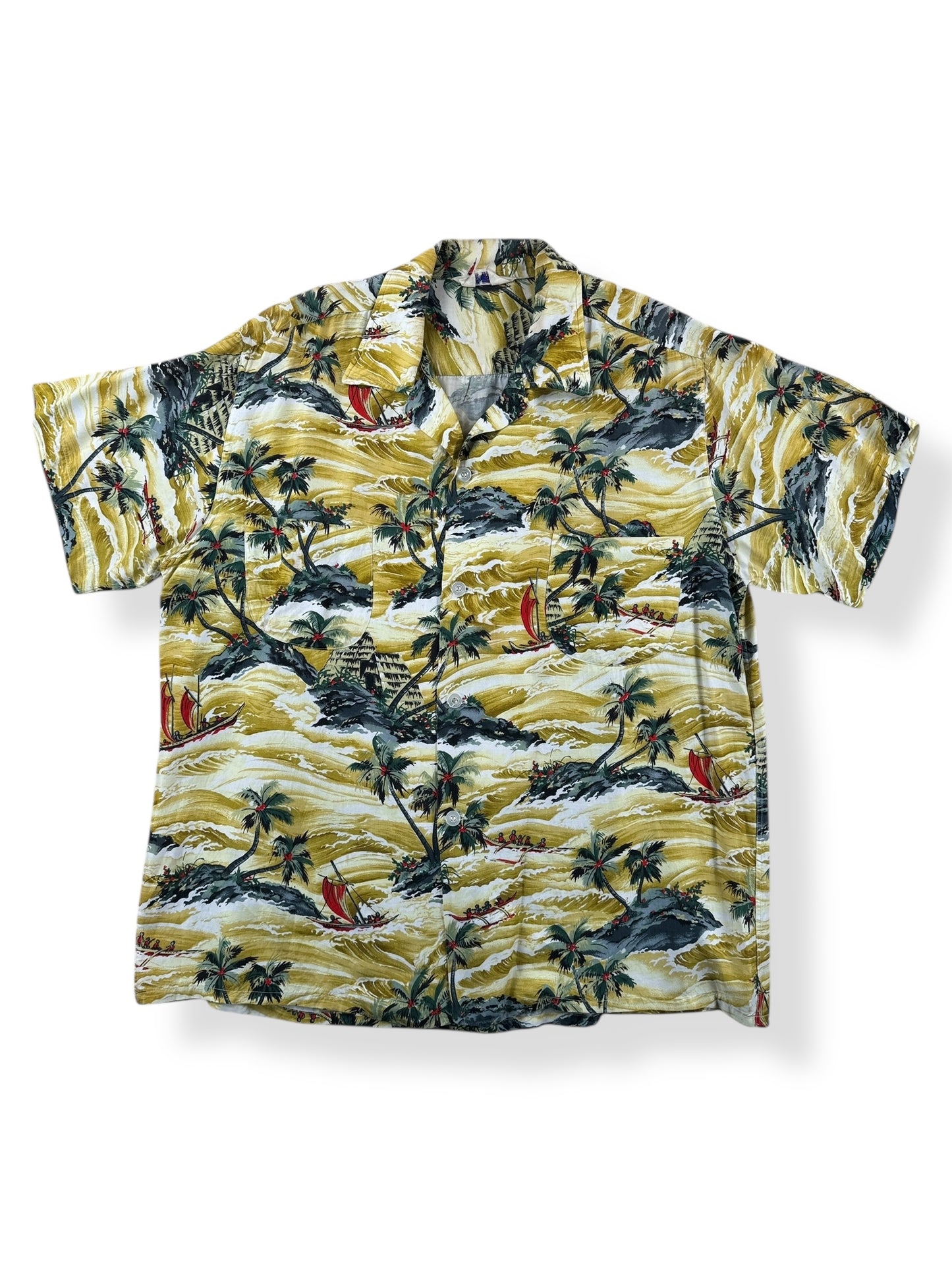 Front of Vintage Sportswear Made in Japan Aloha Shirt SZ L