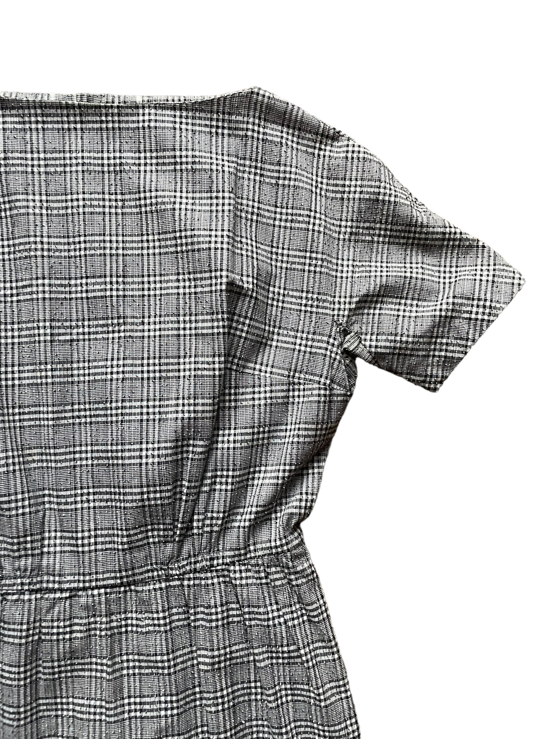 Front left shoulder view of Vintage 1950s Lanz Plaid Dress Sz XS |  Barn Owl Ladies Vintage| Seattle Vintage Dresses