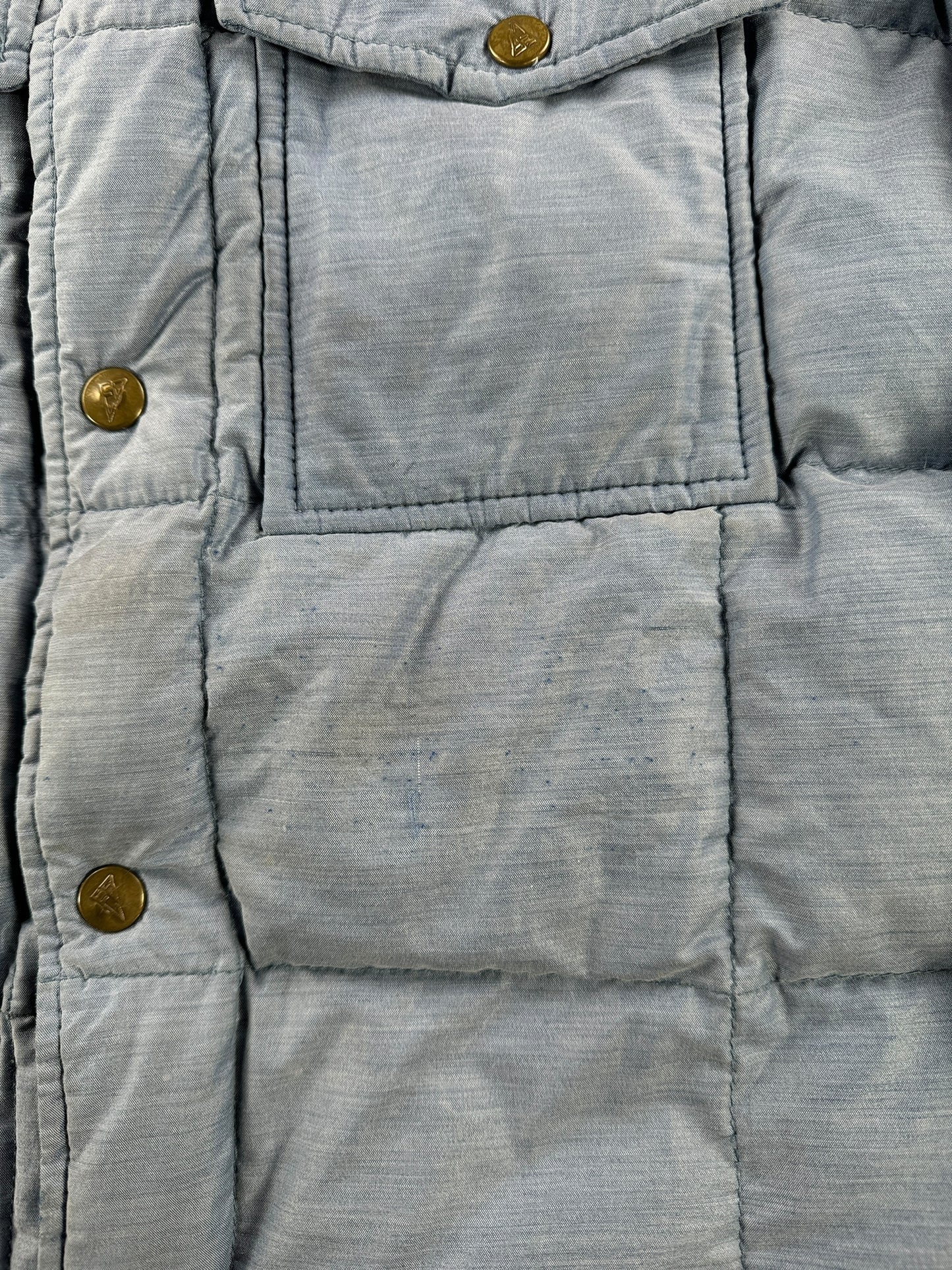 Wear on Vintage Eddie Bauer Down Shirt Jac SZ L