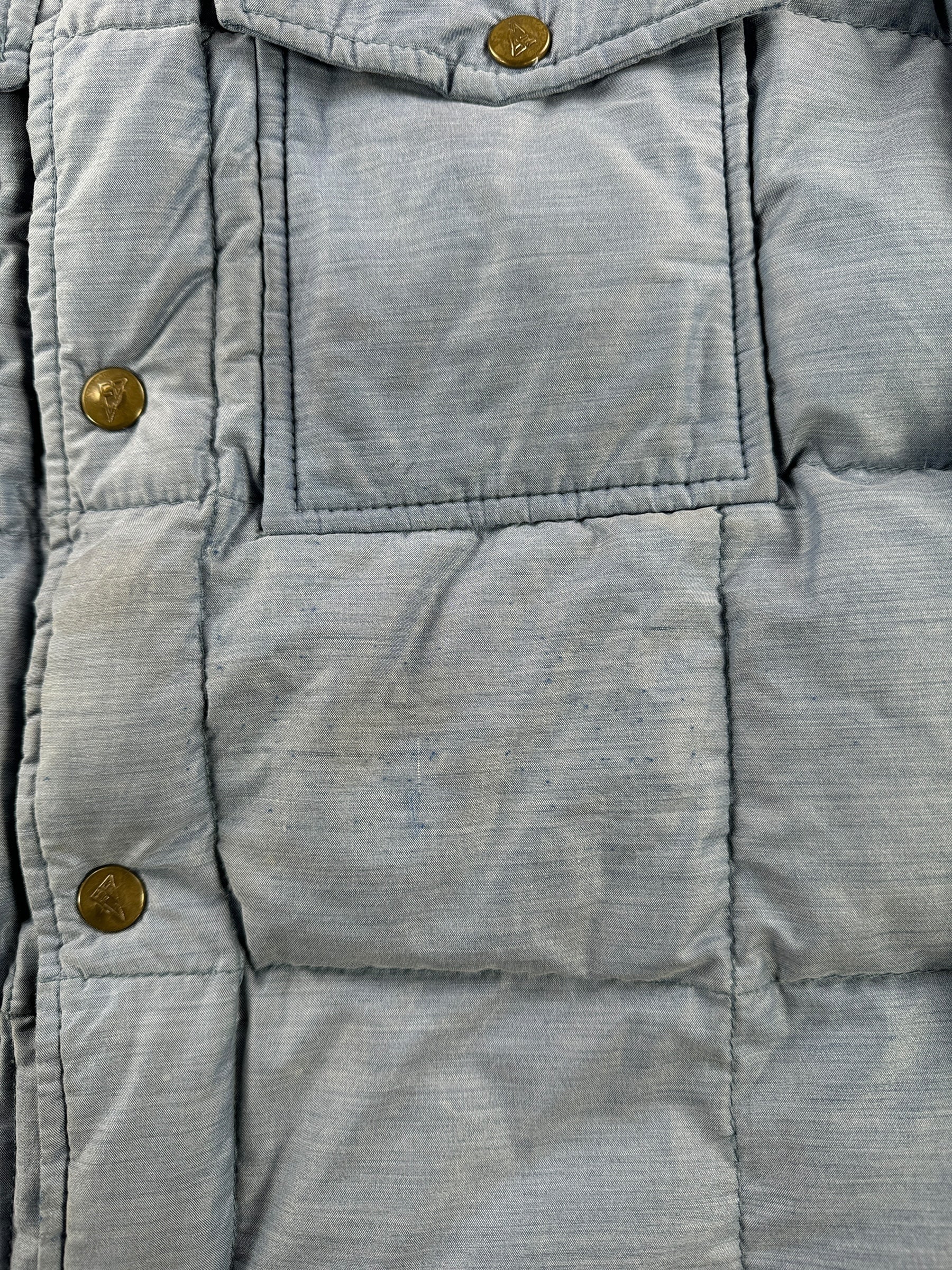 Wear on Vintage Eddie Bauer Down Shirt Jac SZ L