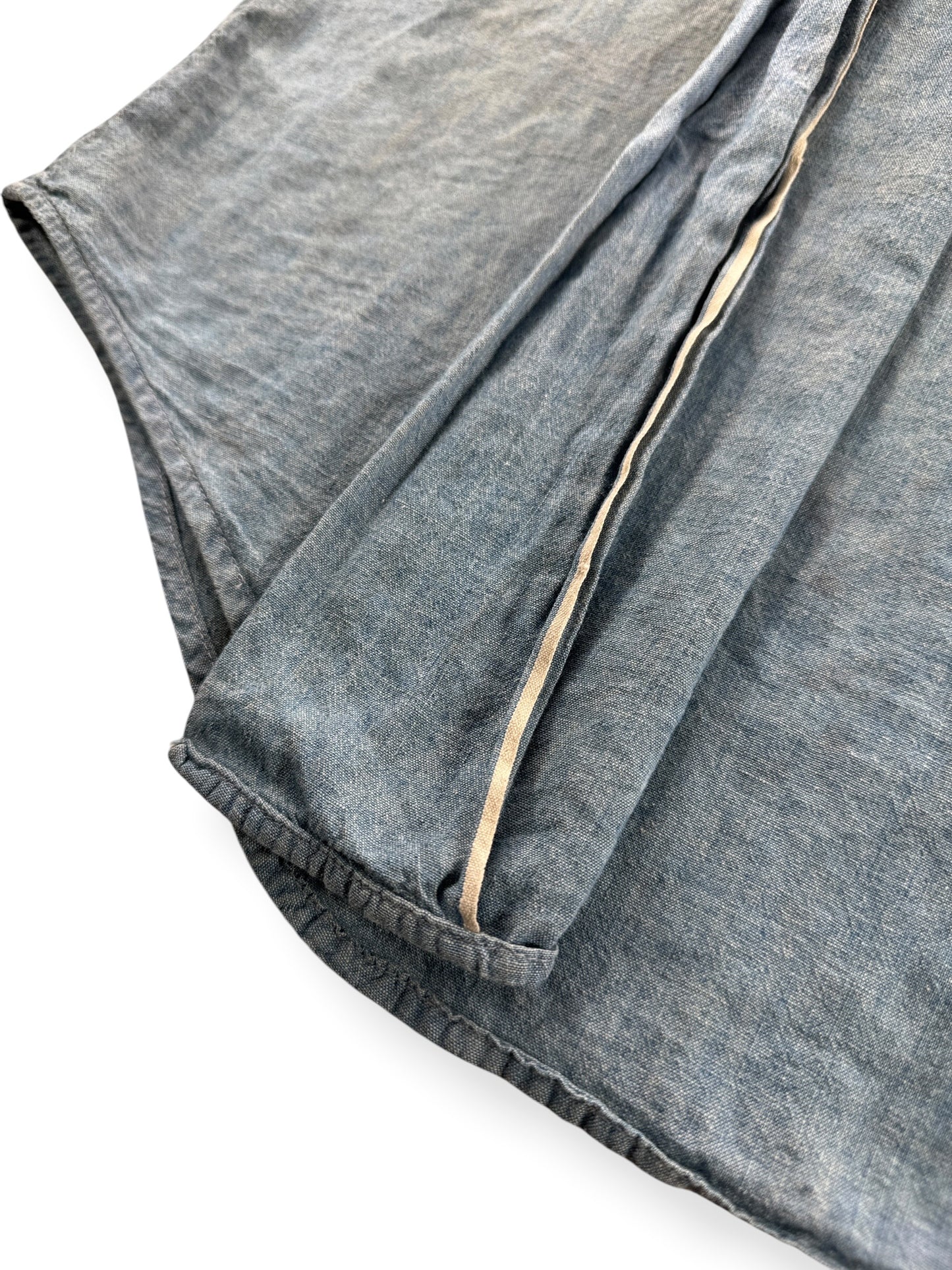 Selvedge seam on Vintage 1960s Big Mac Penney's Sanforized Chambray Shirt SZ XL