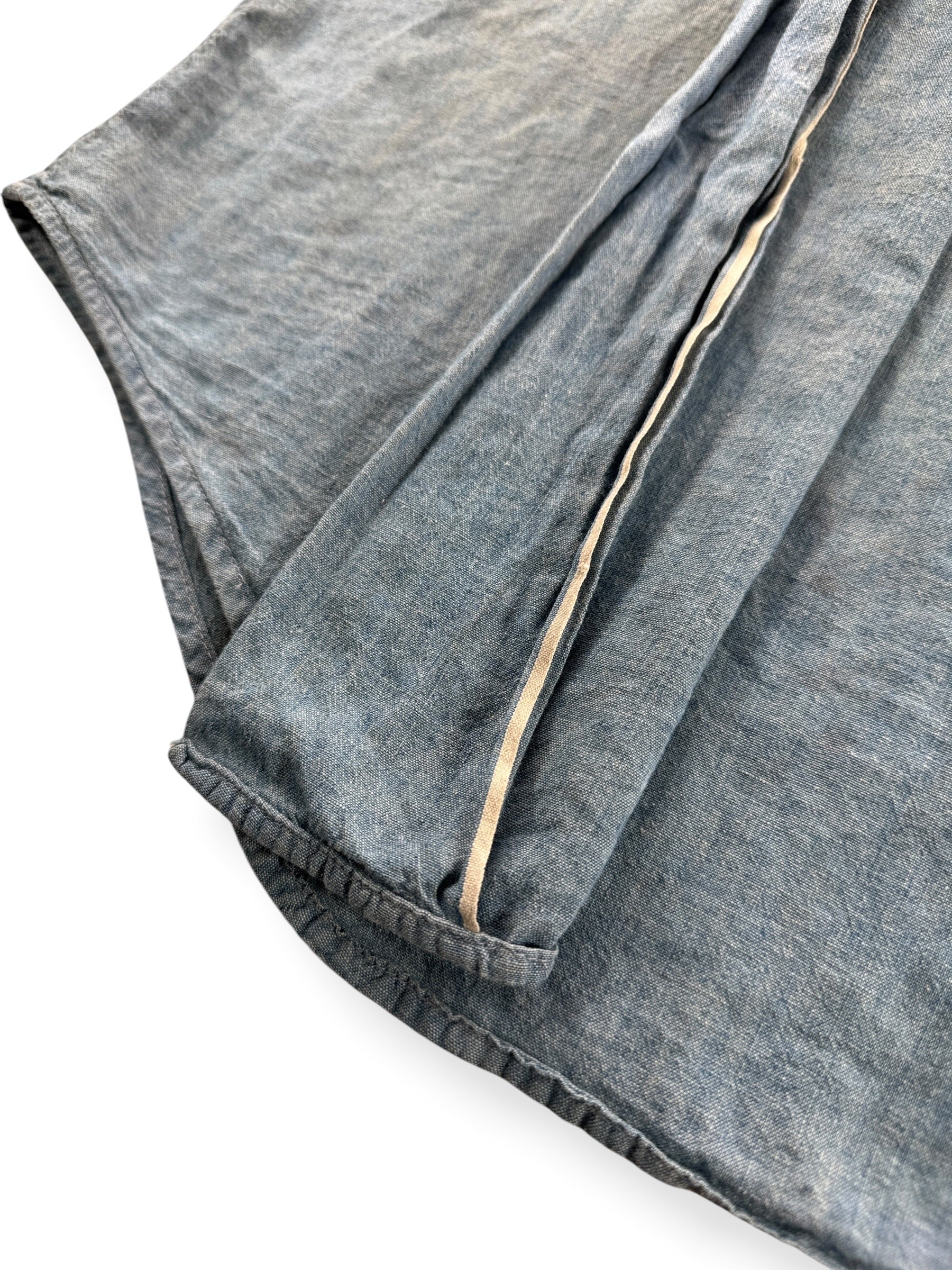 Selvedge seam on Vintage 1960s Big Mac Penney's Sanforized Chambray Shirt SZ XL
