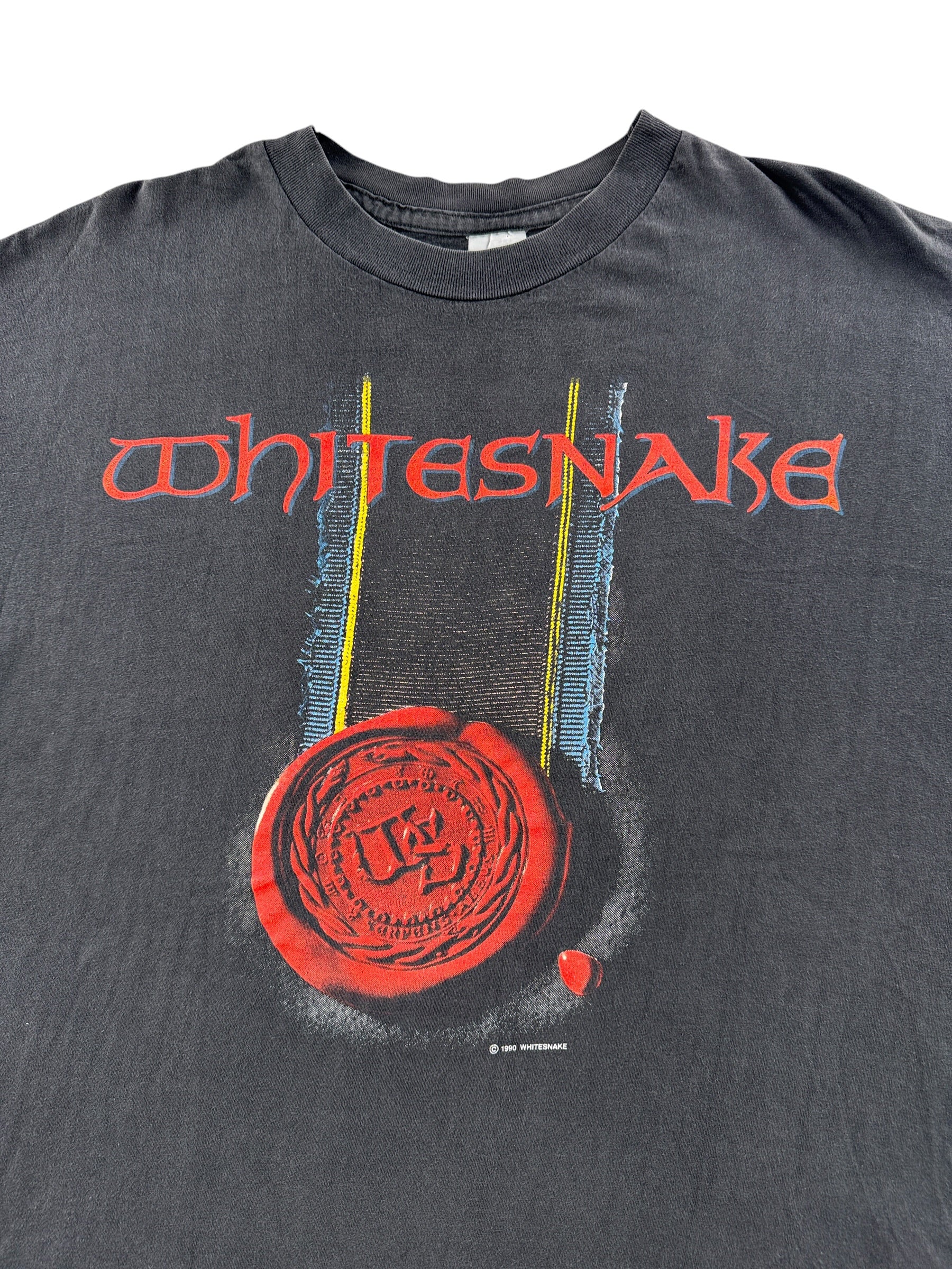 Graphic on Vintage '90 Whitesnake Euro Tour Tee SZ L