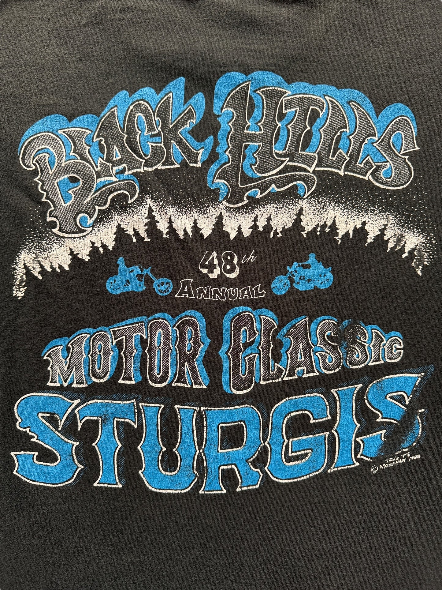 back graphic of Vintage 1988 Sturgis Black Hills Tee SZ M