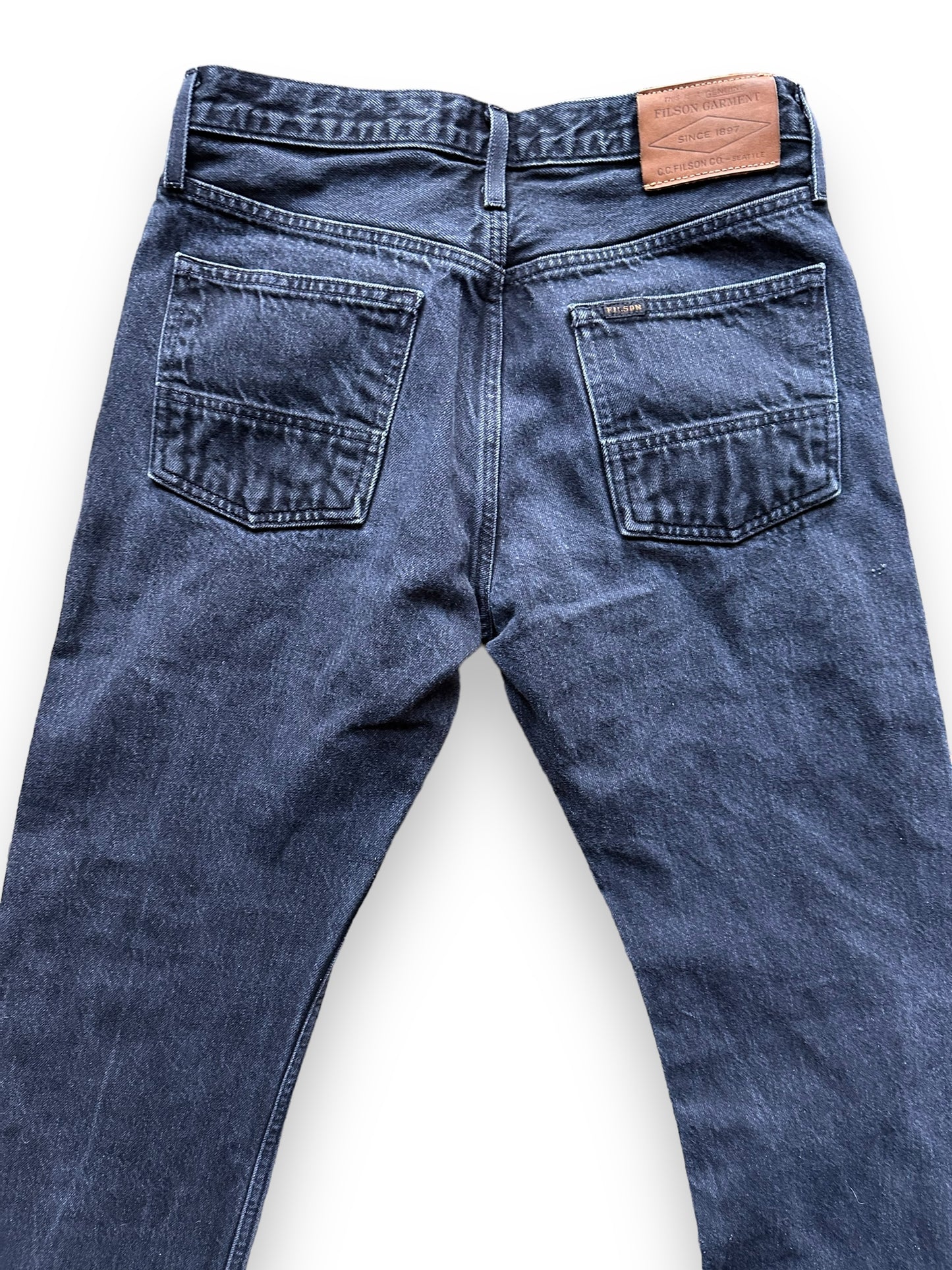 Upper Rear View of Black Filson Jeans W31 |  Filson Dungarees | Filson Workwear Seattle