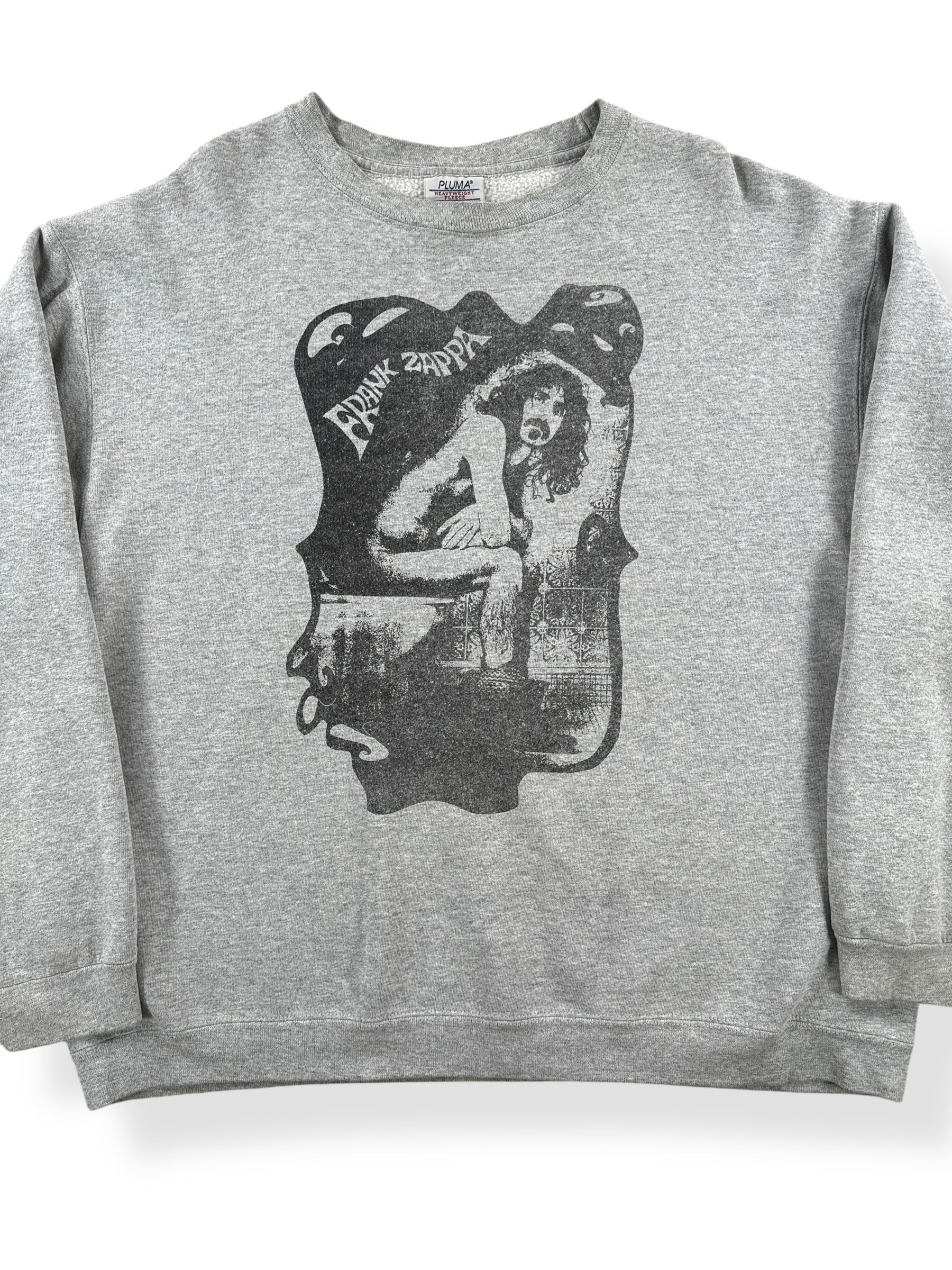 Front Close Up of Vintage Frank Zappa Crewneck SZ XL