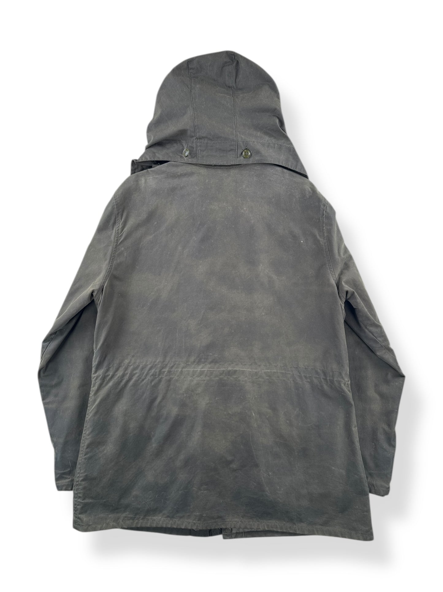 Back of Filson Otter Green Cover Cloth Mile Marker Jacket SZ L