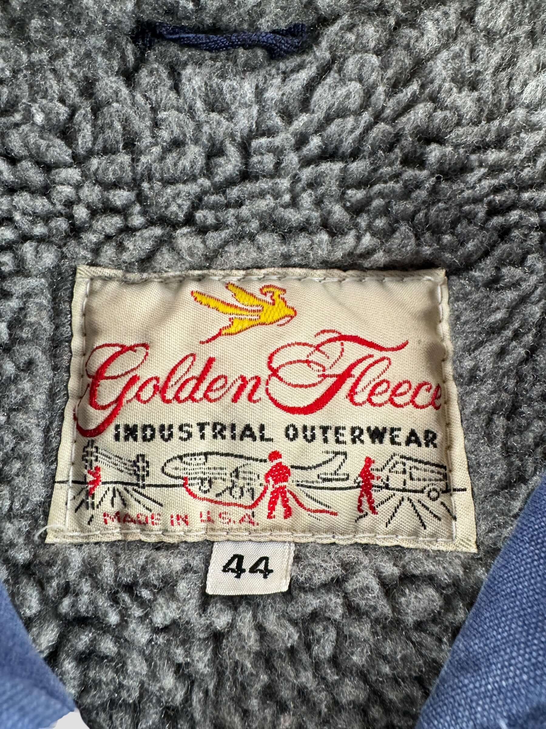 Label on Vintage Navy Blue Civilian Golden Fleece Deck Jacket SZ 44