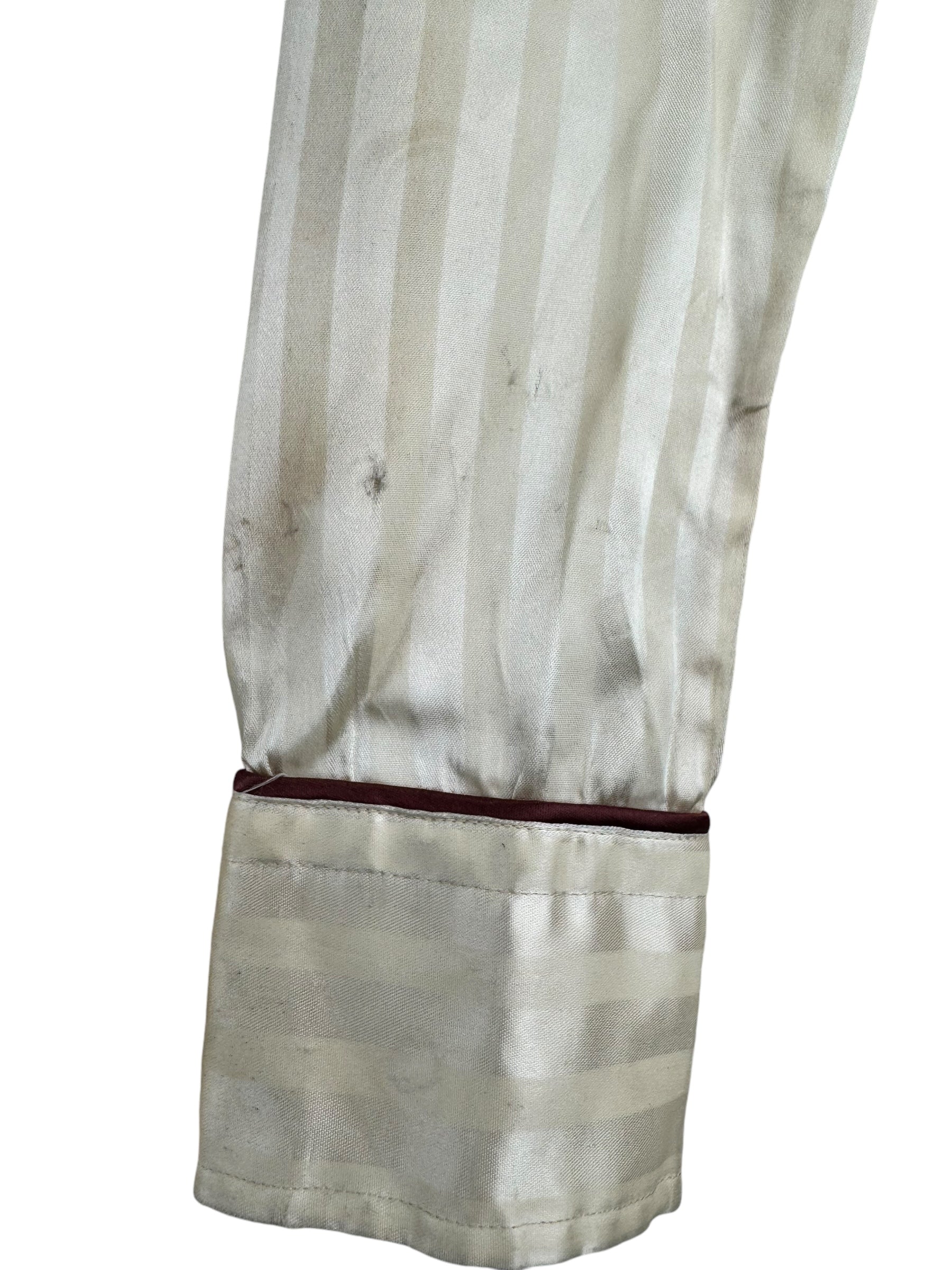 Stains left cuff 1970s Philip Meredith Satin Pearl Snap S