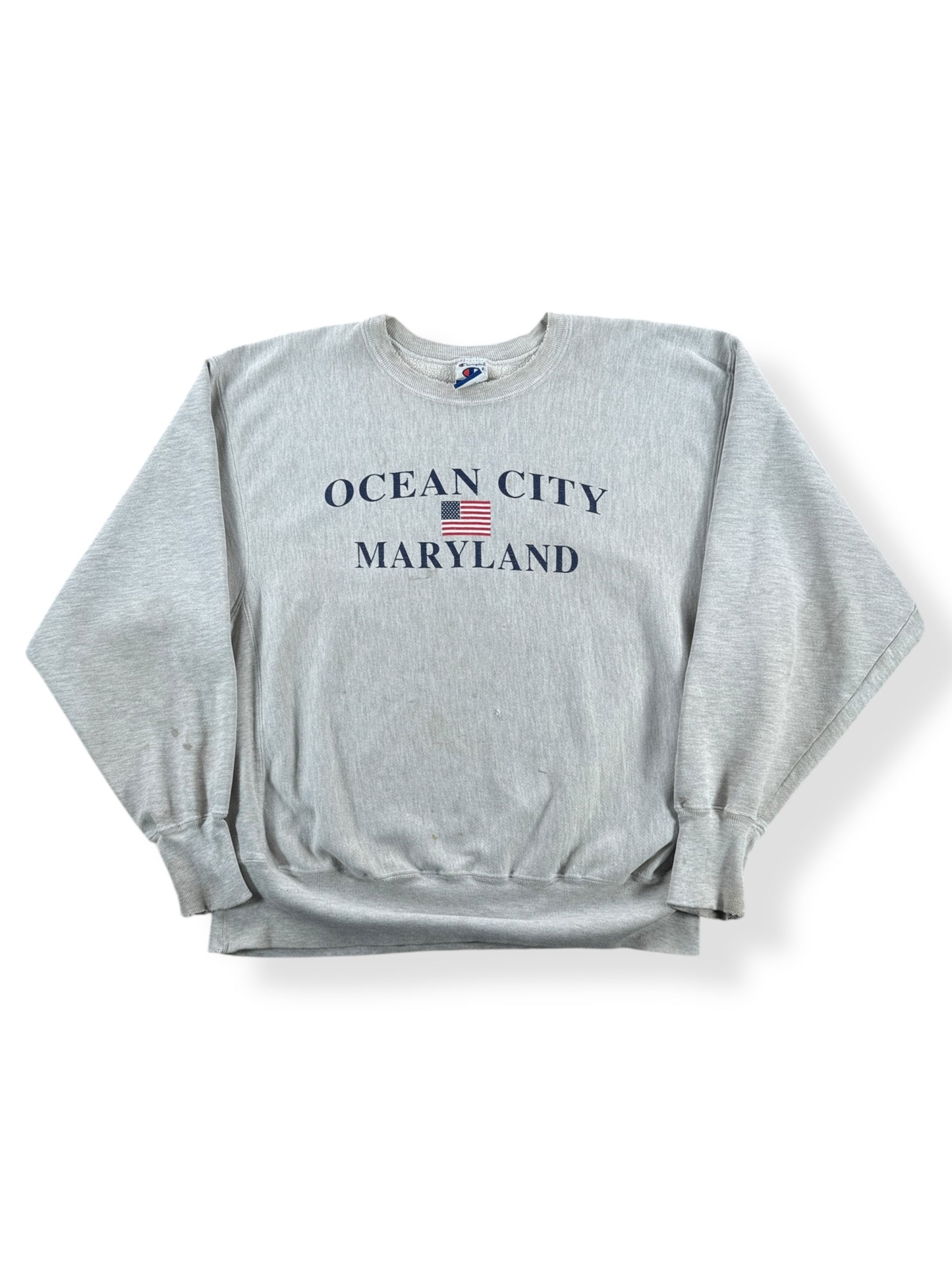 Front of Vintage Ocean City MD Champion Crewneck SZ XL