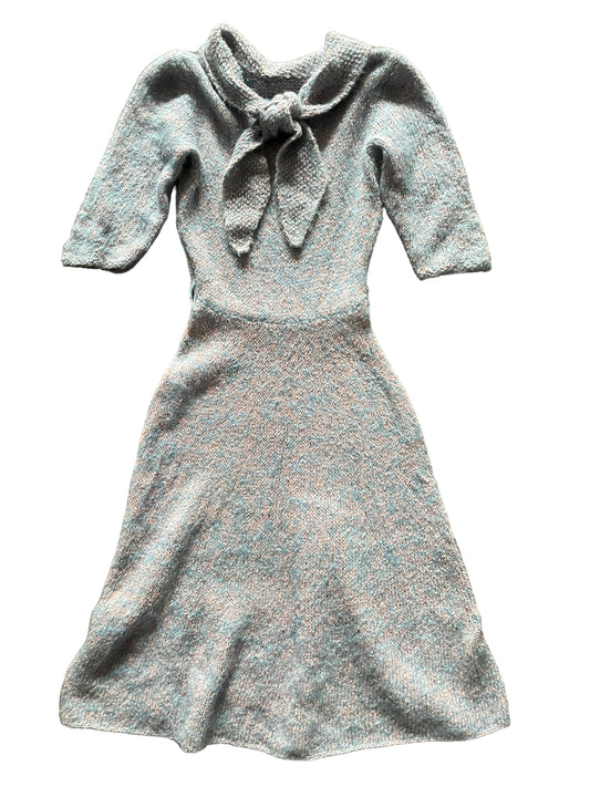 Full front view of Vintage 1940s Knit Dress Sz XS-M |  Barn Owl Vintage Dresses | Seattle Vintage Ladies Clothing