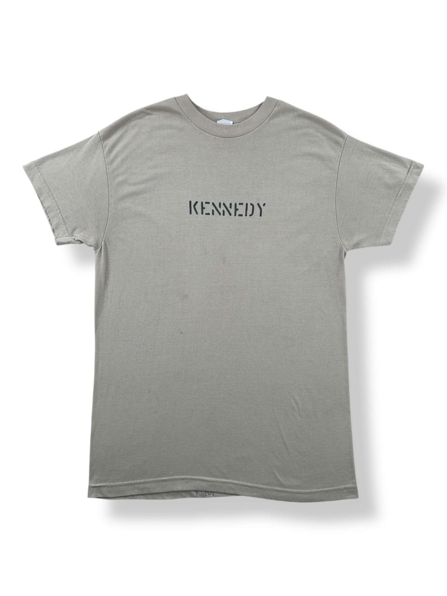 Front of Vintage Stenciled Kennedy Military Tee SZ L