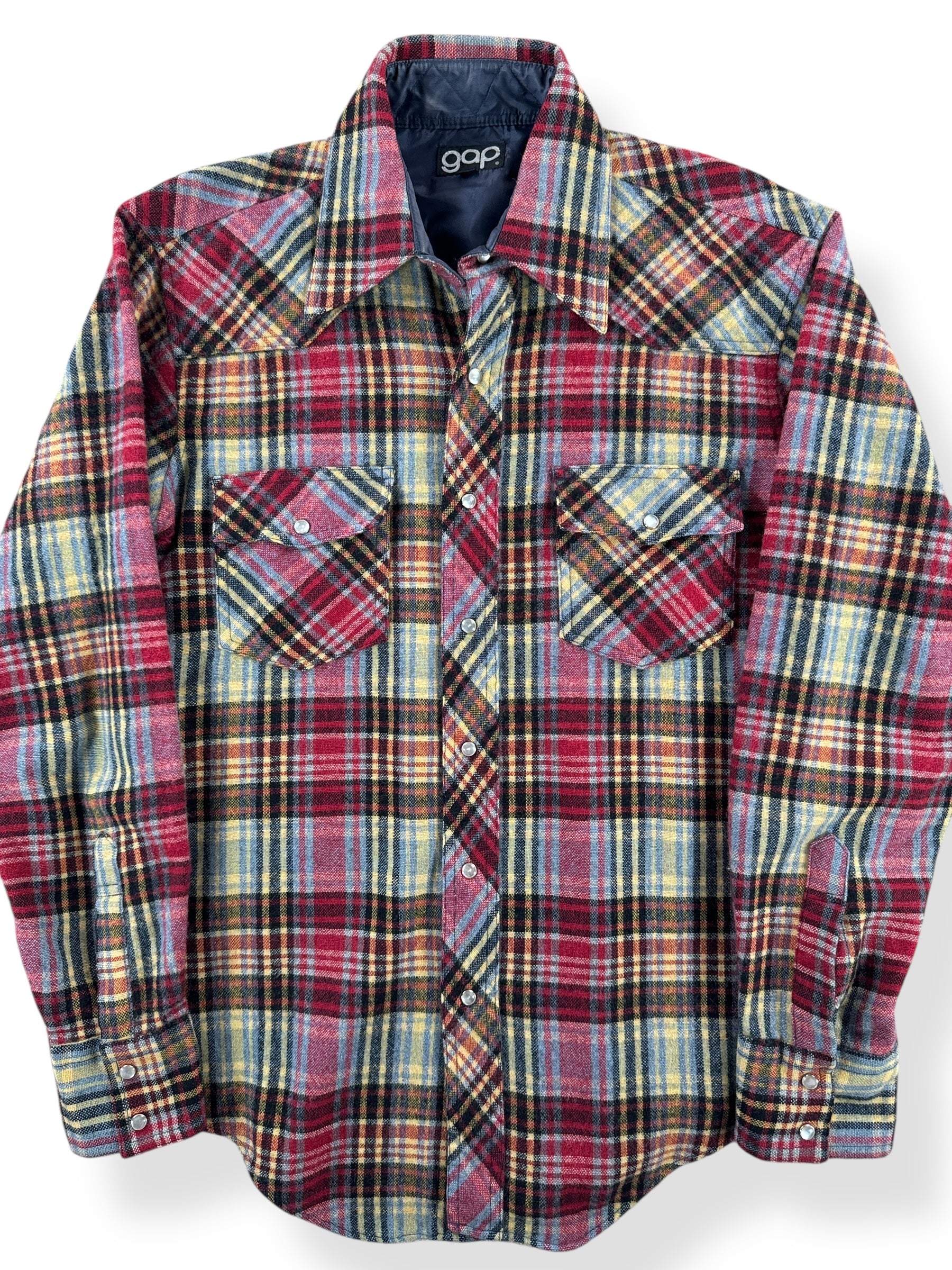 Front Close Up of Vintage Gap Western Flannel SZ M