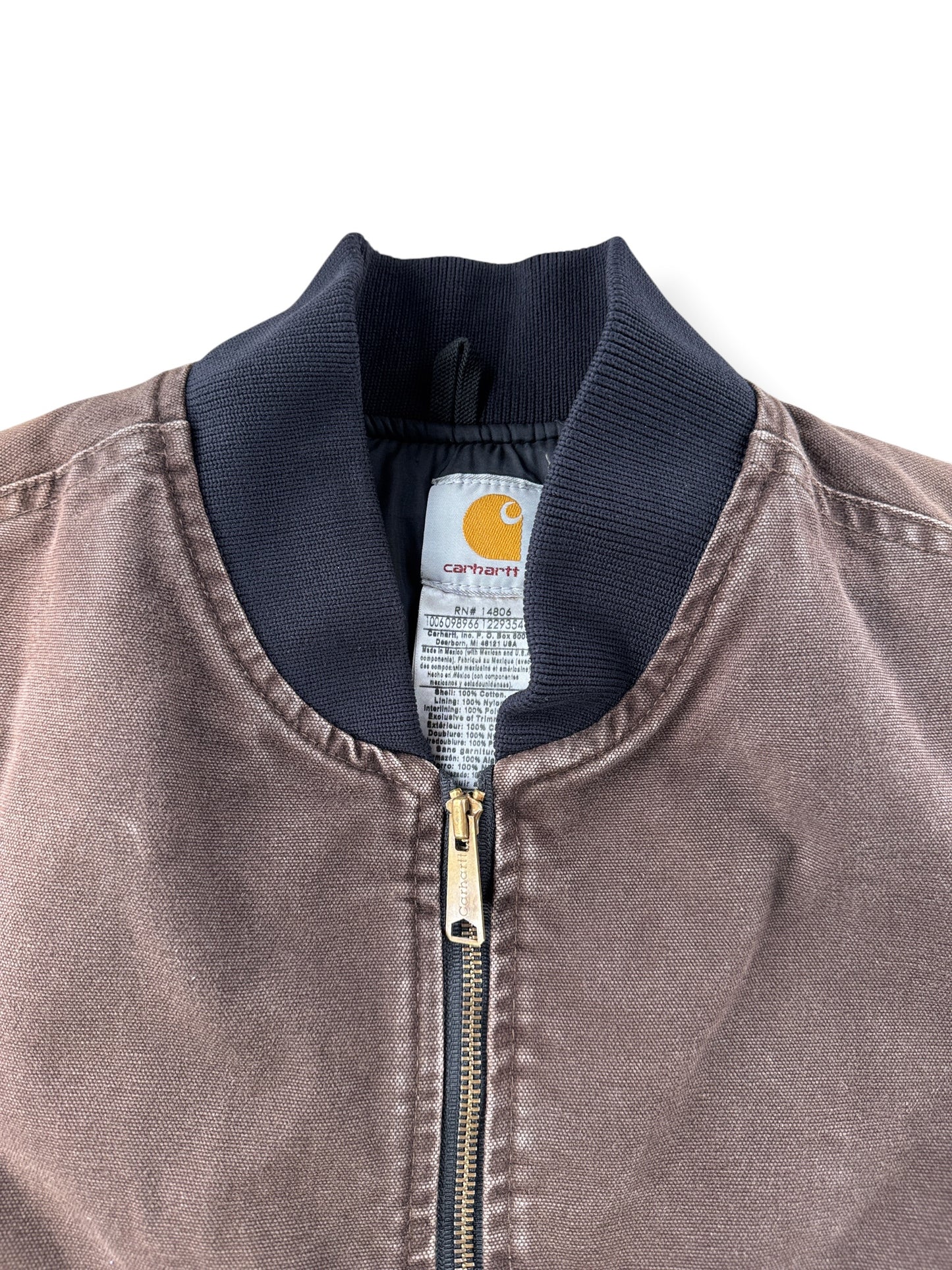 Collar on Carhartt Brown Vest SZ L