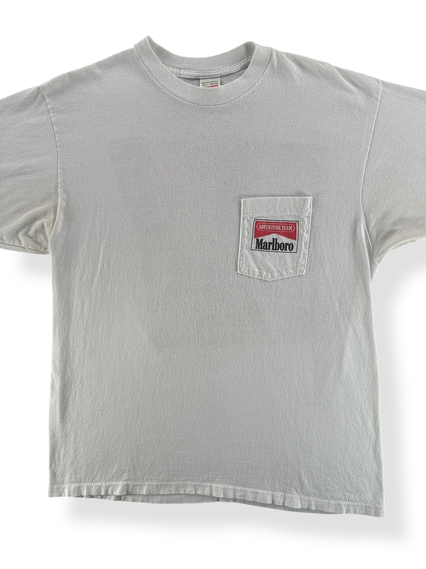 Front Close Up of Vintage Marlboro Pocket Tee SZ L