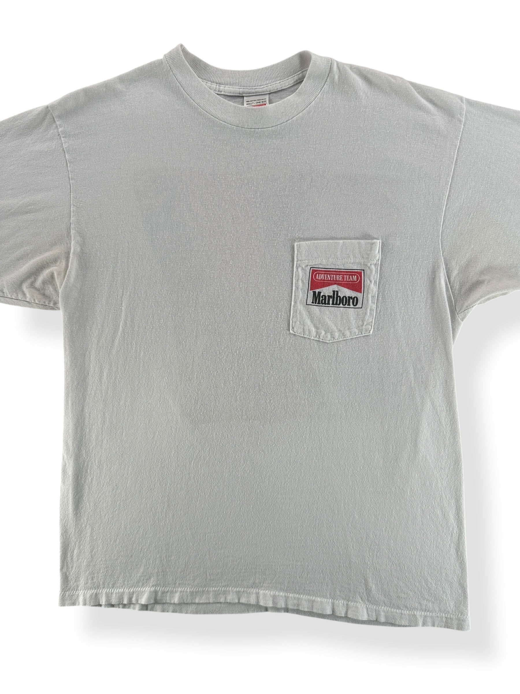 Front Close Up of Vintage Marlboro Pocket Tee SZ L