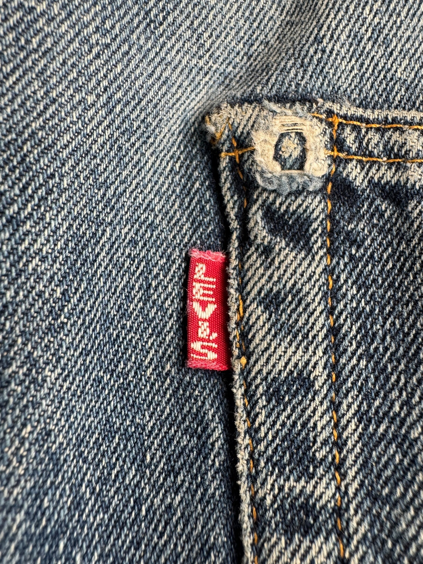 Big E on Vintage LVC Selvedge 501 Jeans W39