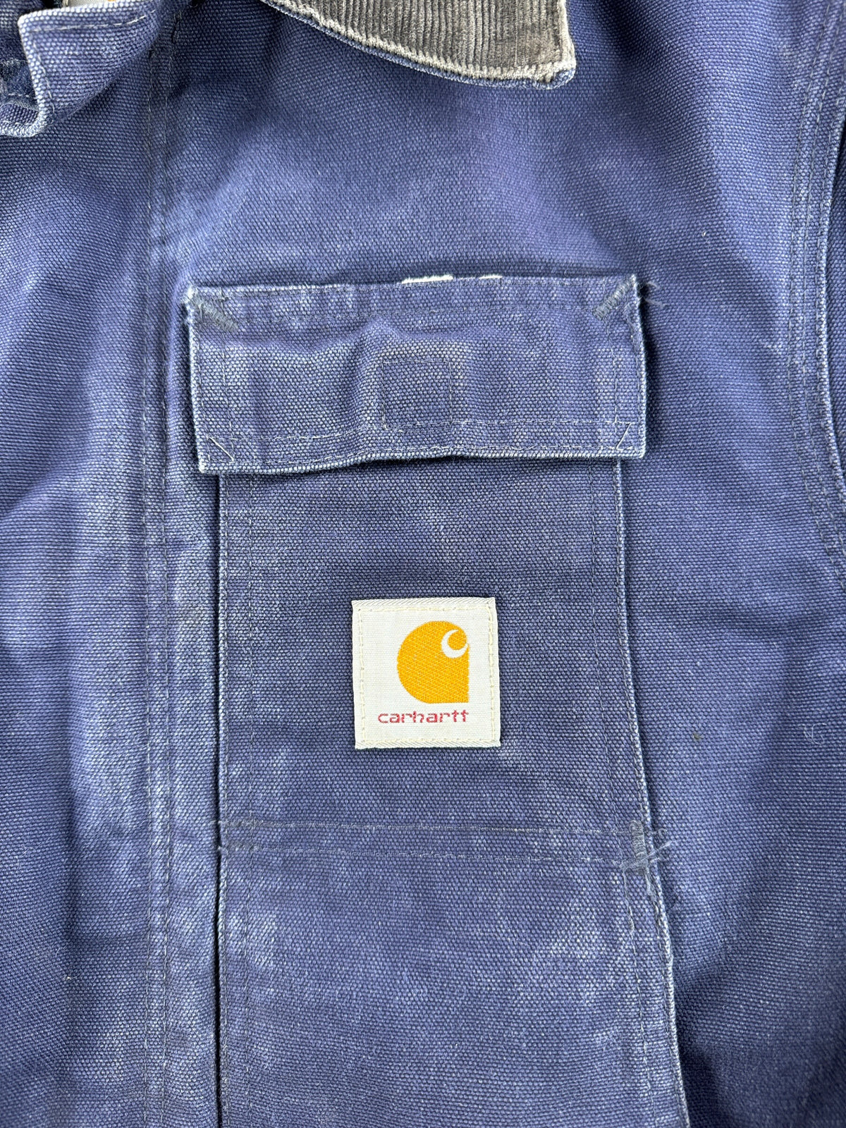 Pocket on Vintage Faded Blue Carhartt Arctic Jacket SZ 40