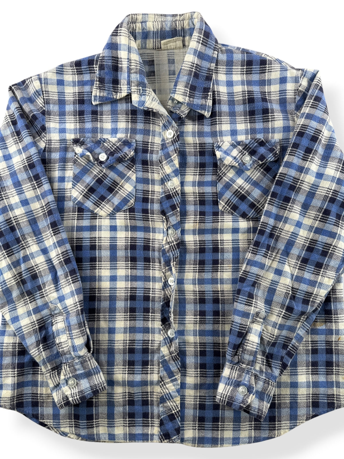 Close-up of Vintage 70's Printed Cotton Flannel SZ S
