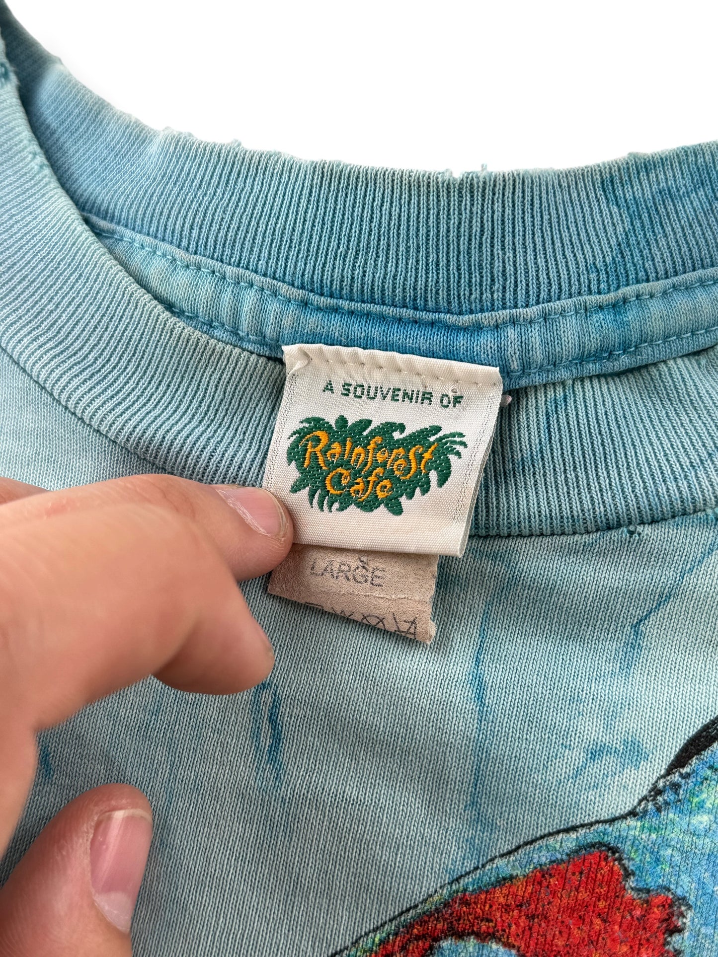 Tag on Vintage AOP Rainforest Cafe Lizard Tee L - AS IS