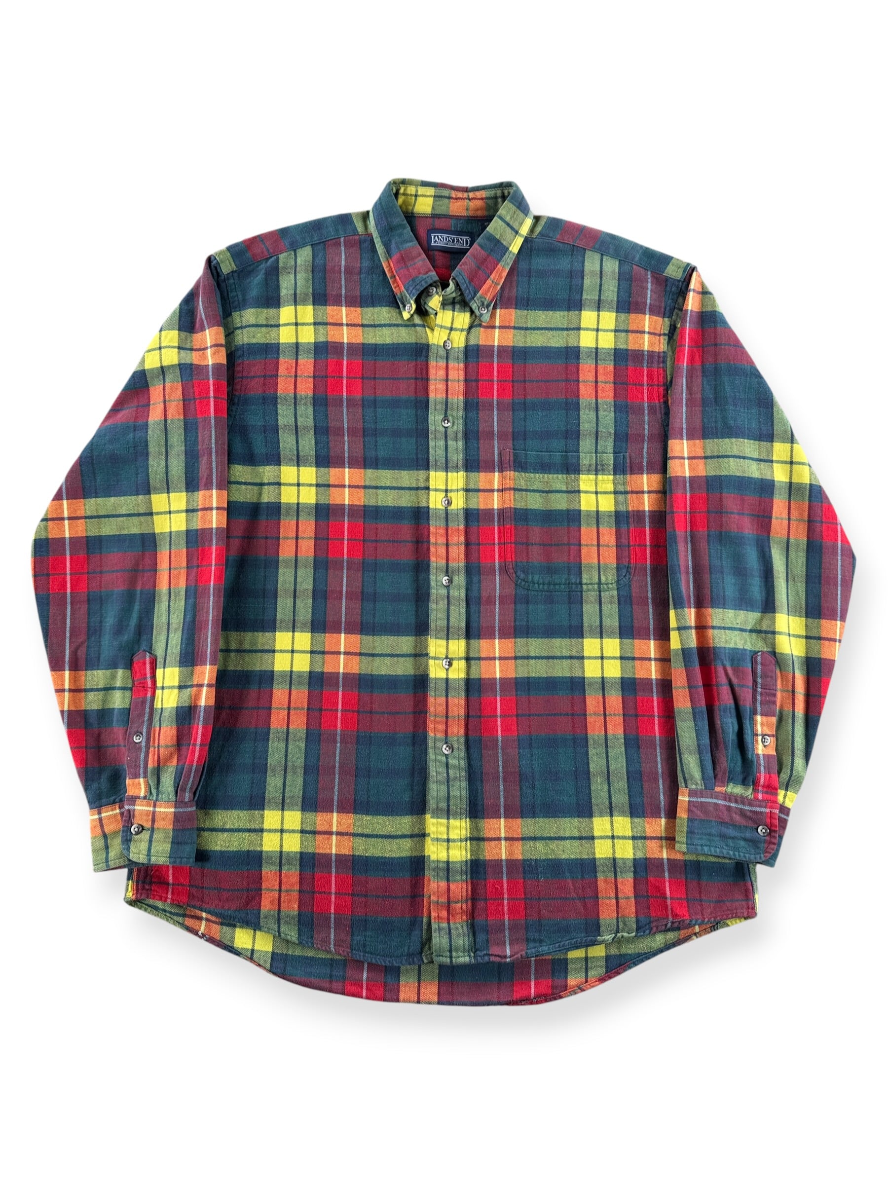 Front of Vintage Land's End Cotton Flannel SZ L