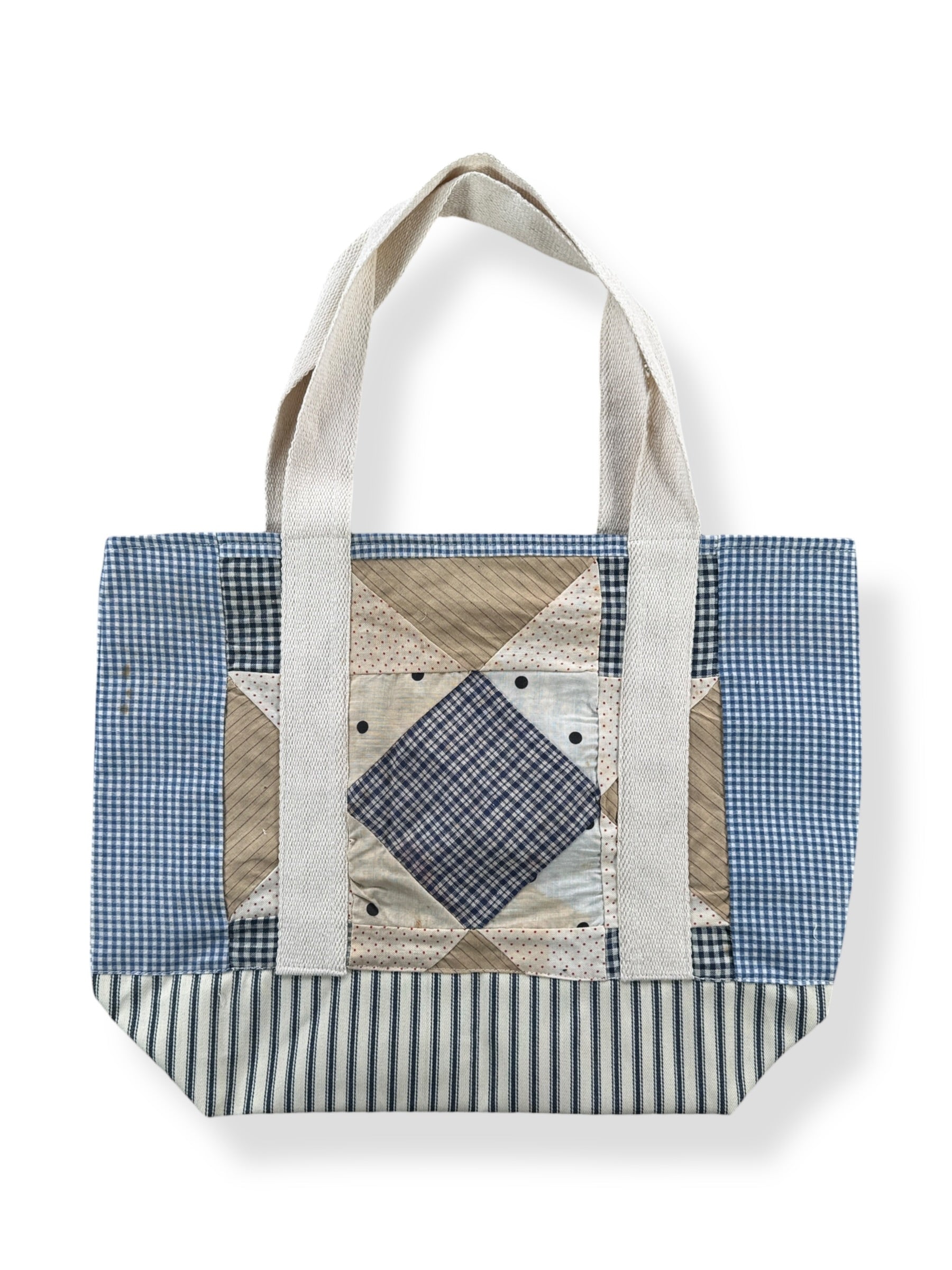 Side B of Archive Craft X Barn Owl Vintage Quilt Tote Bag