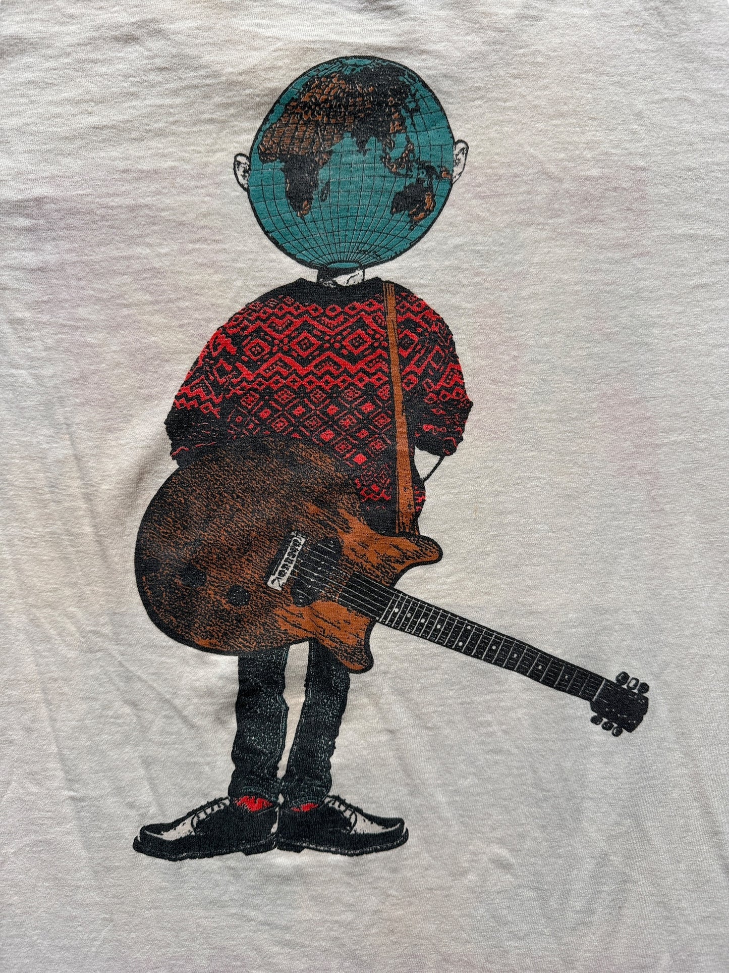 Back Graphic on Vintage Billy Bragg Have Guitar Will Travel Band Tee SZ L