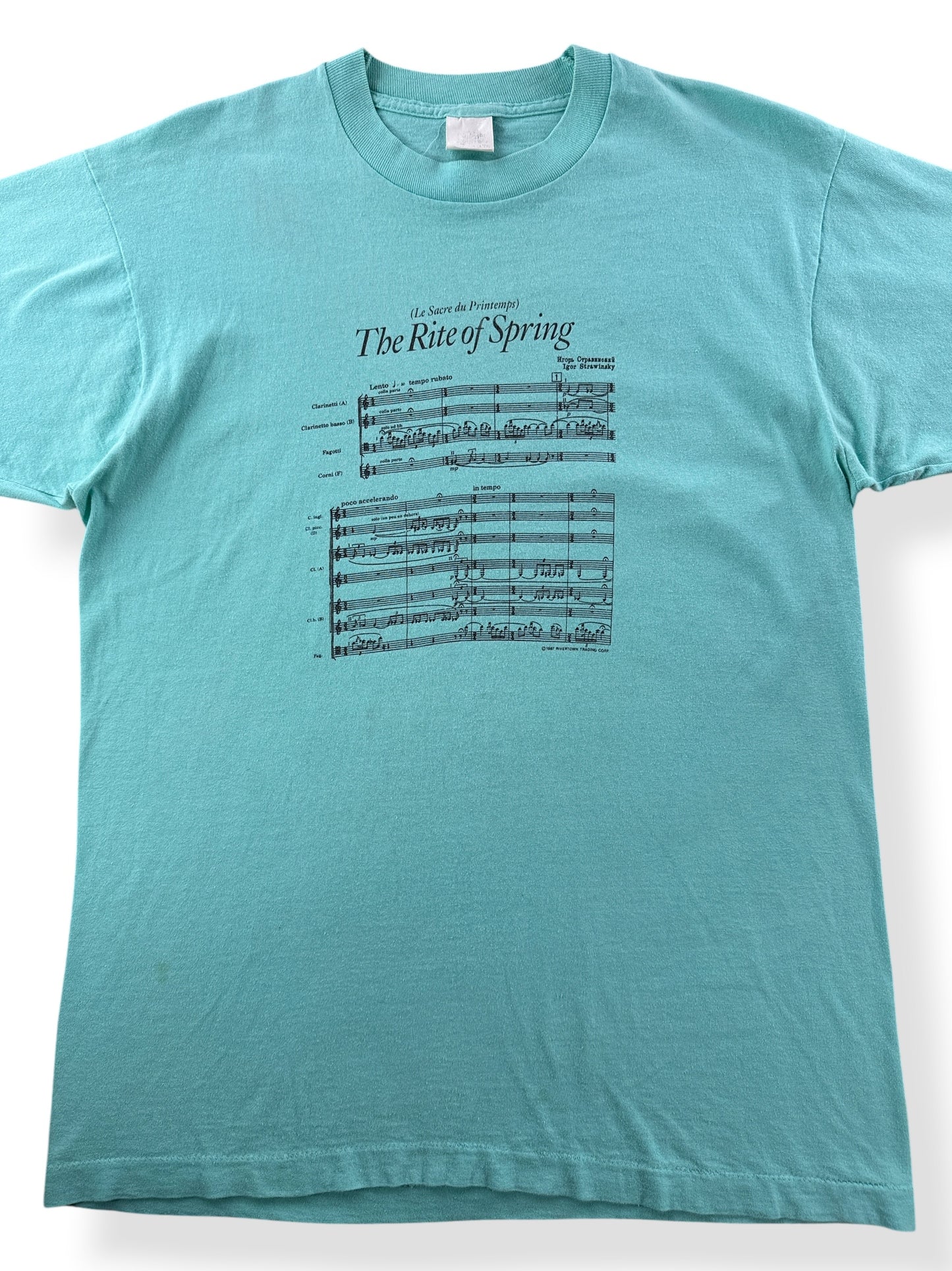 Front Close Up of Vintage 1987 Stravinsky Rites of Spring Tee SZ L