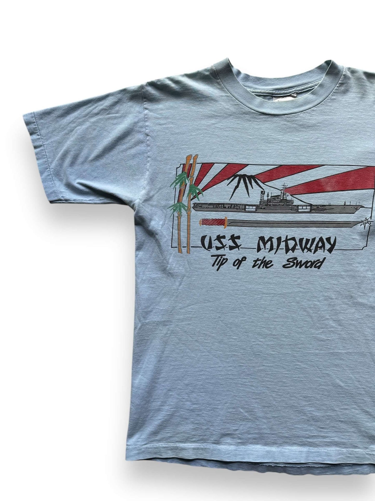 front right of Vintage USS Midway Tee SZ M