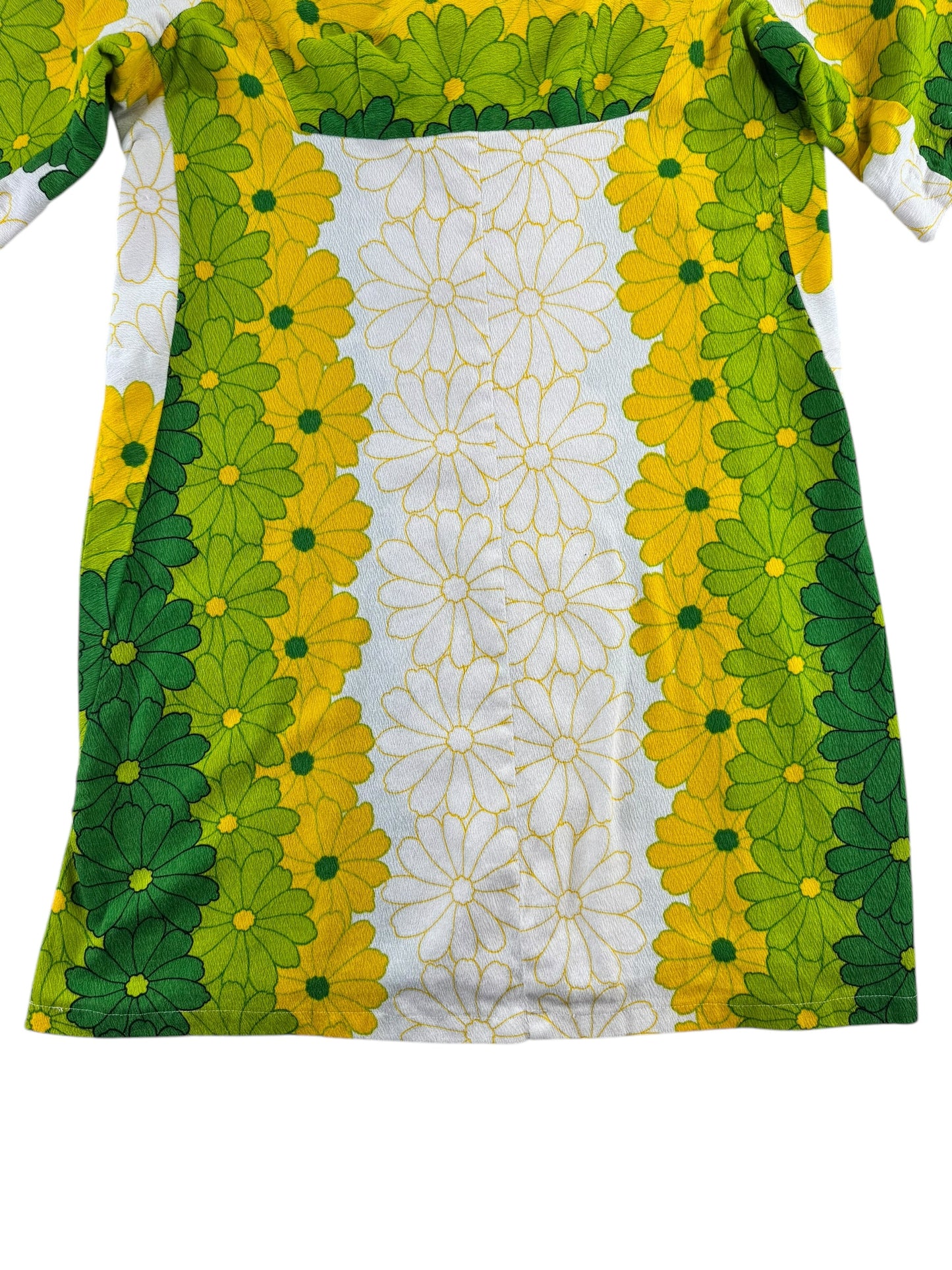 Lower front view of 1960s Ui-Maikai Hawaiian Mini Dress L