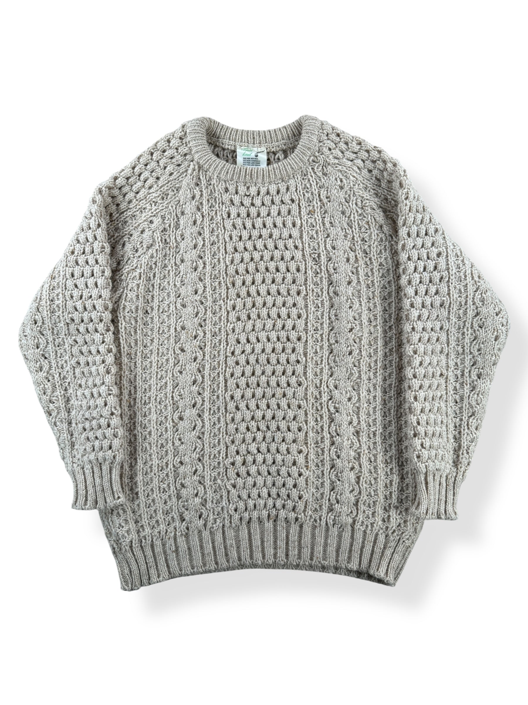Front of Vintage Quill Irish Knit Wool Sweater SZ 44