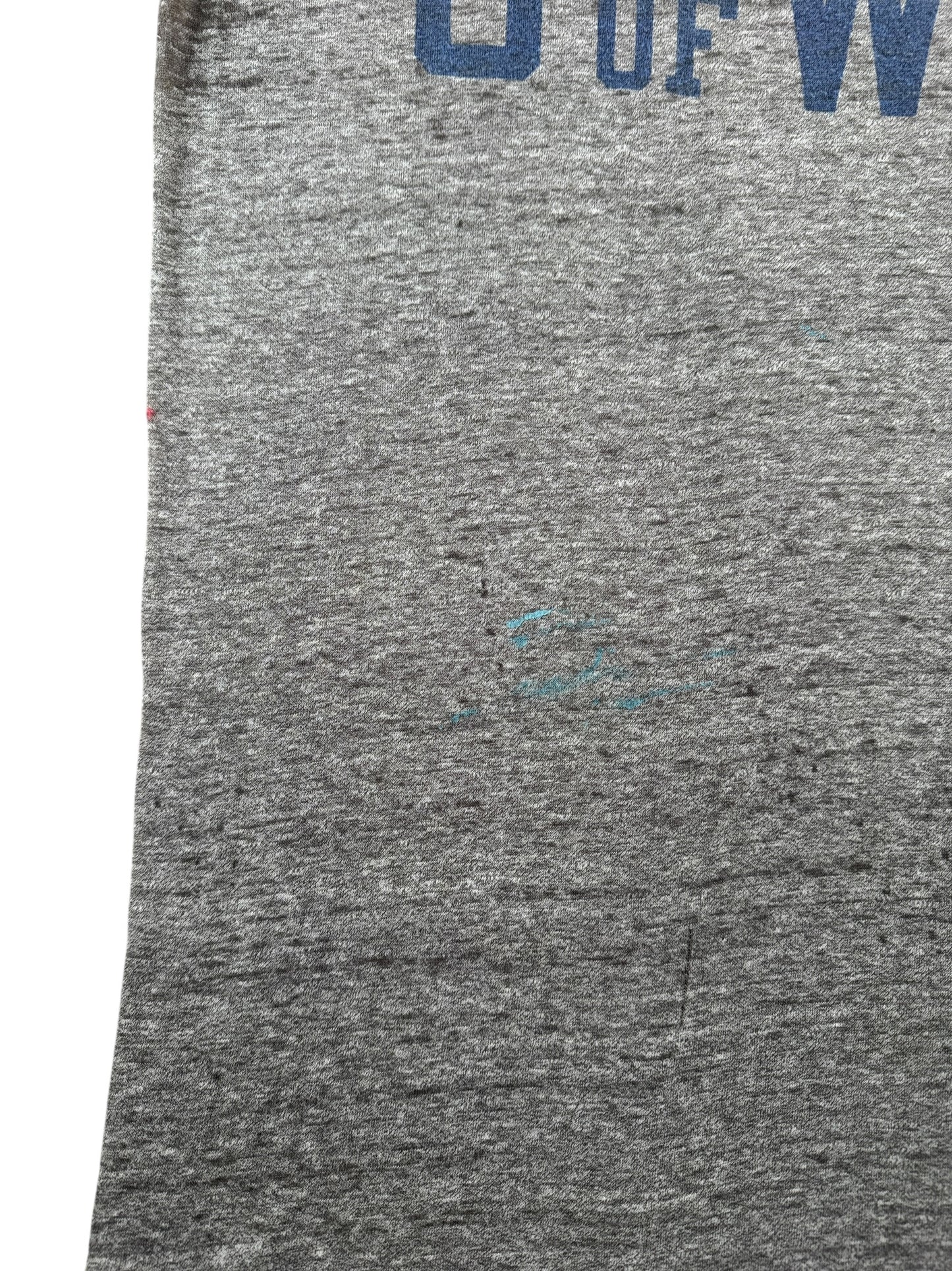 Stains on Vintage Heather Grey UW Champion Chopper Tee SZ M (Fits XS)