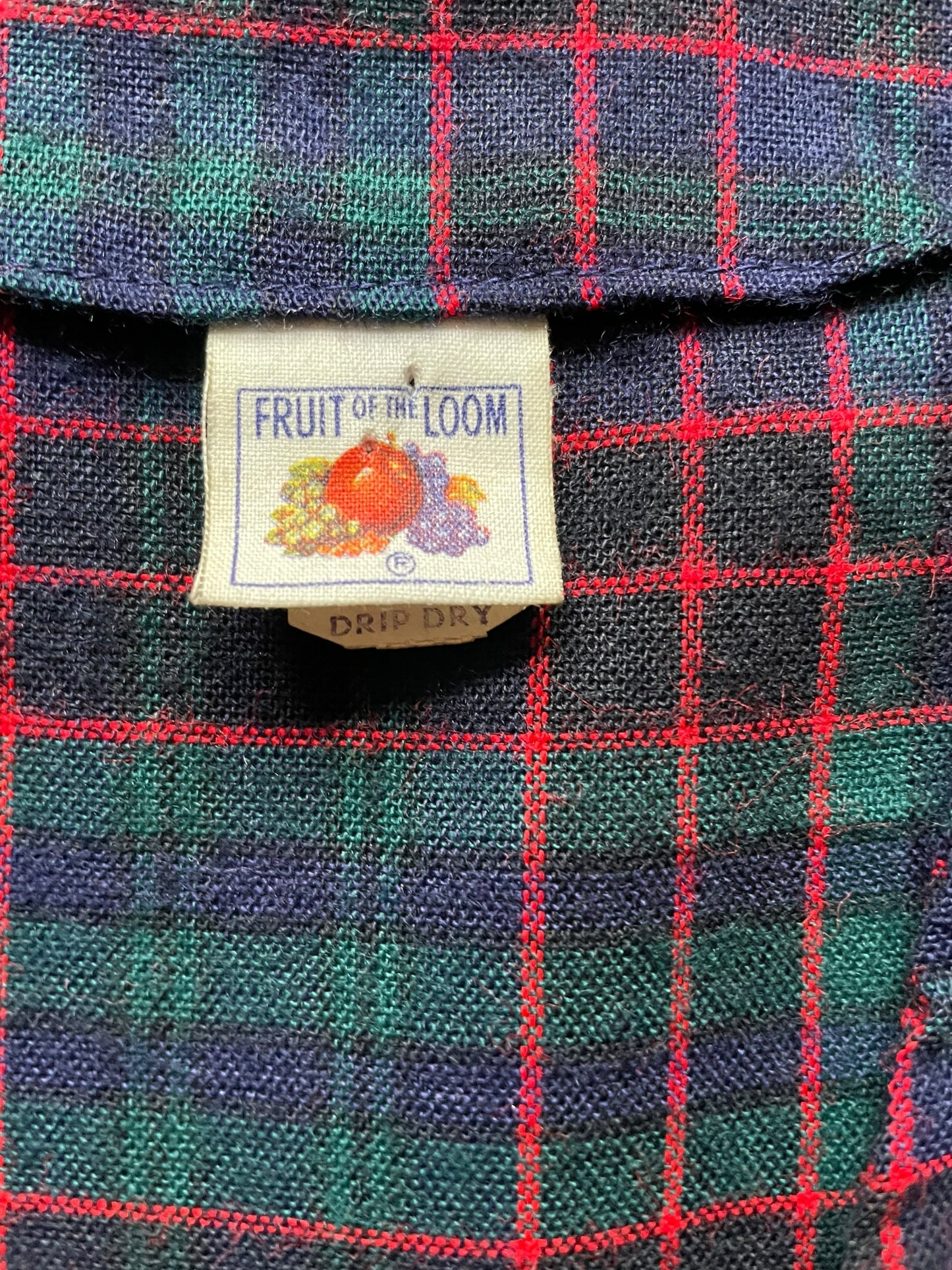 Tag view of Vintage 1950s Fruit of the Loom Plaid Vest | Seattle True Vintage | Barn Owl Vintage Goods