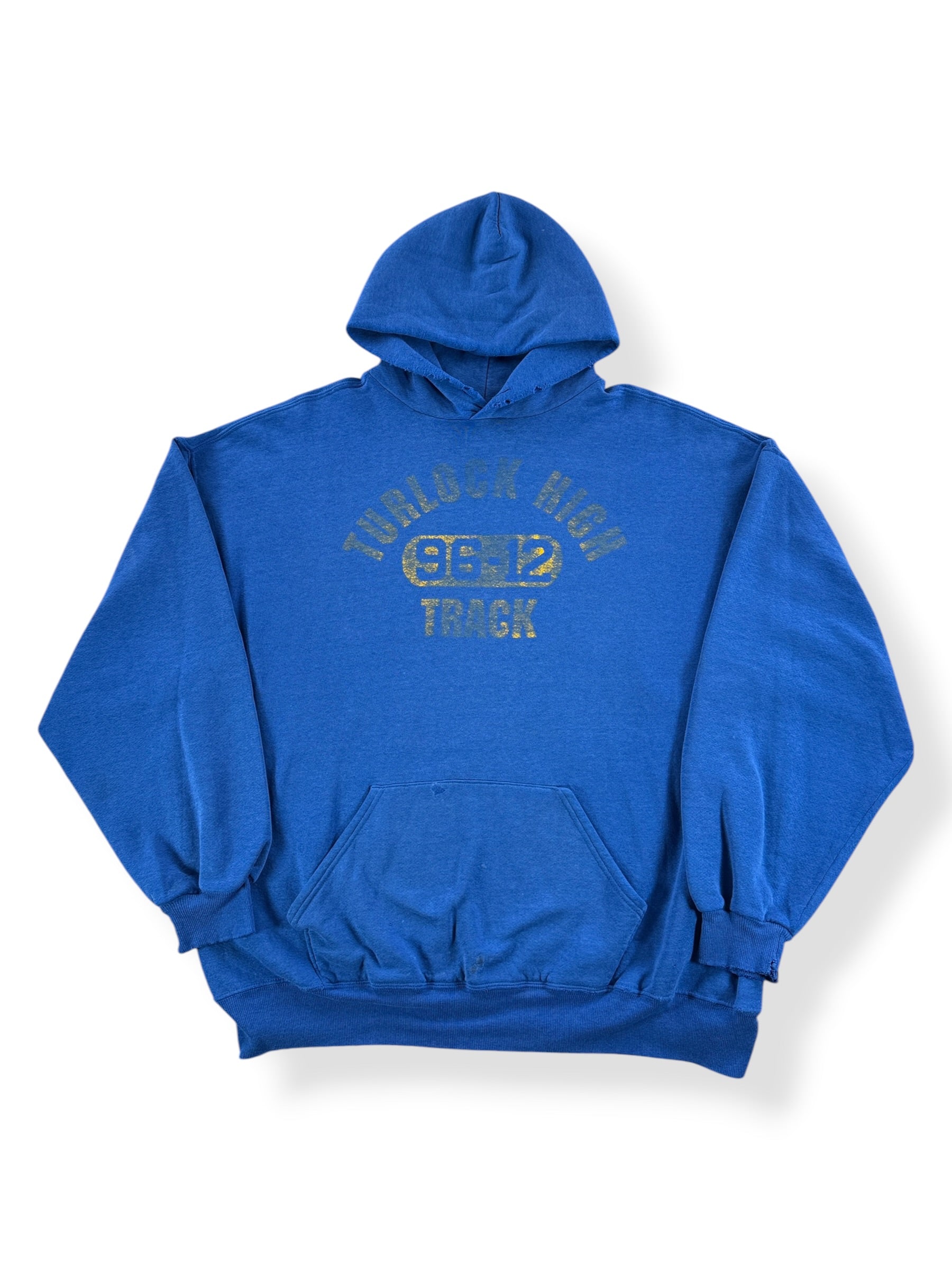 Front of Vintage Distressed Turlock High Hoodie SZ XXL