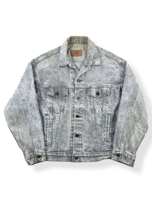 Front of Vintage 1987 Levis Grey Acid Washed Jacket SZ M