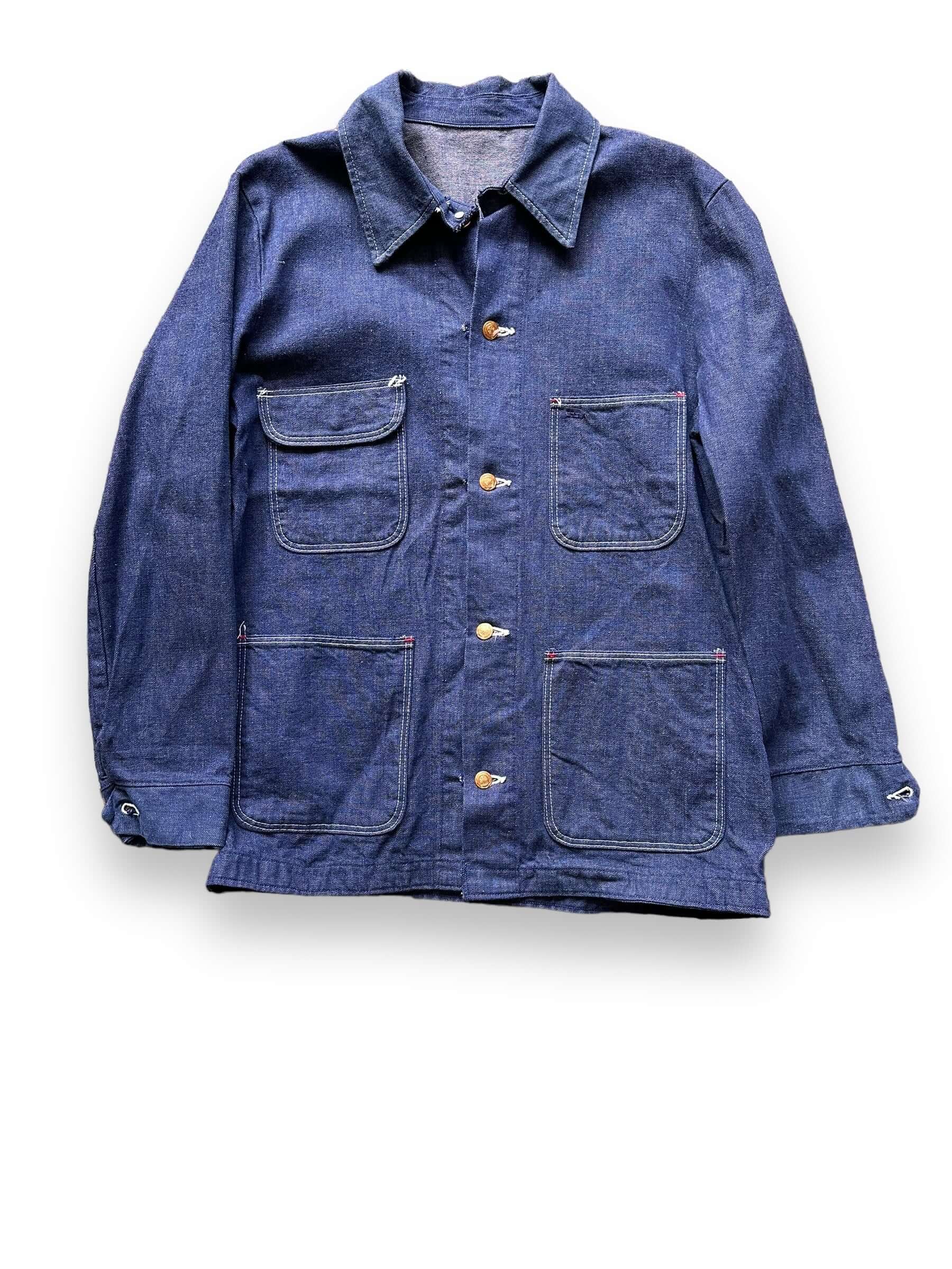 front of Vintage Wrangler Blue Bell Denim Chore Coat SZ 40 | Vintage Denim Chore Coat