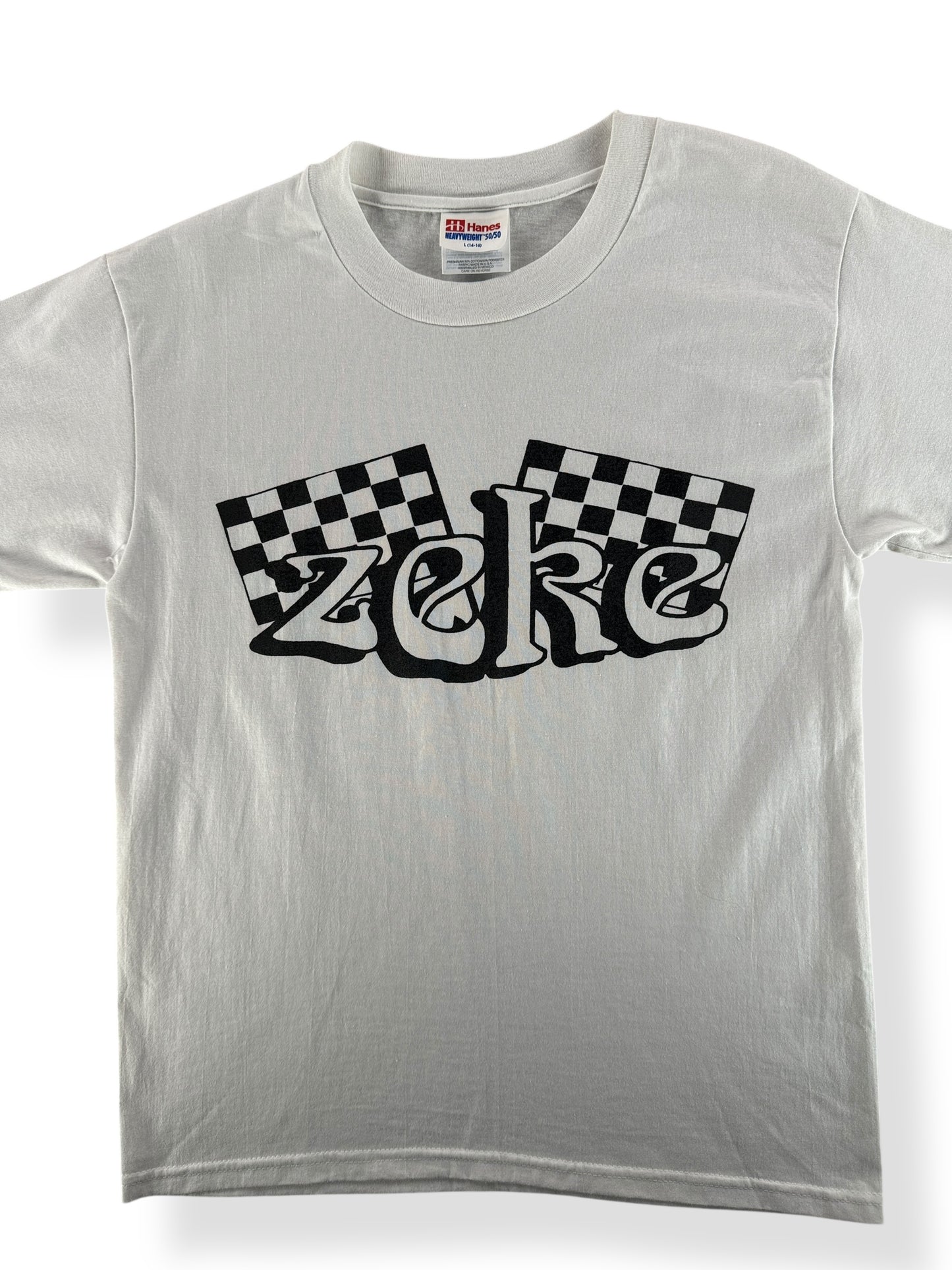 Front Close Up of Vintage Zeke Youth Tee SZ 14-16
