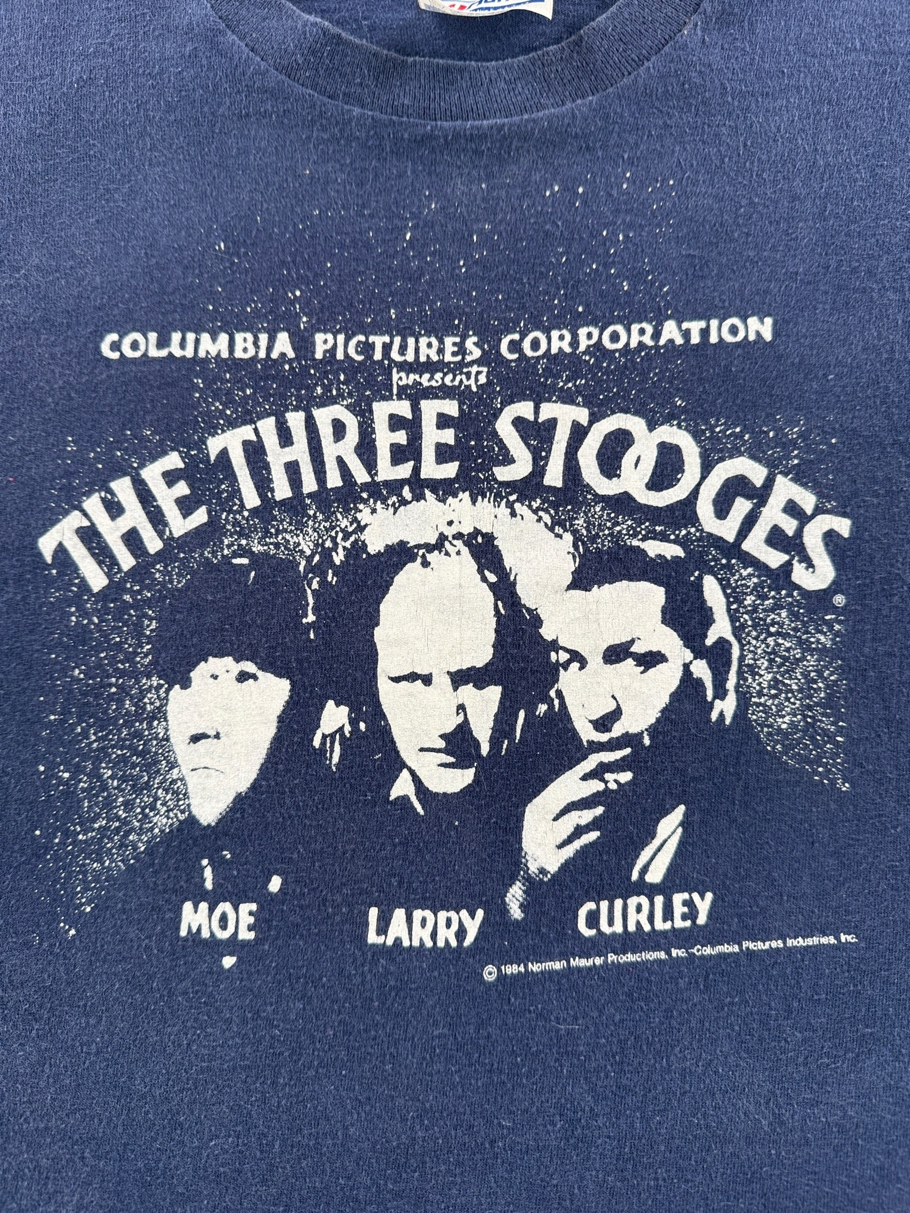 Graphic of Vintage 1984 Three Stooges Tee SZ L (Fits M)