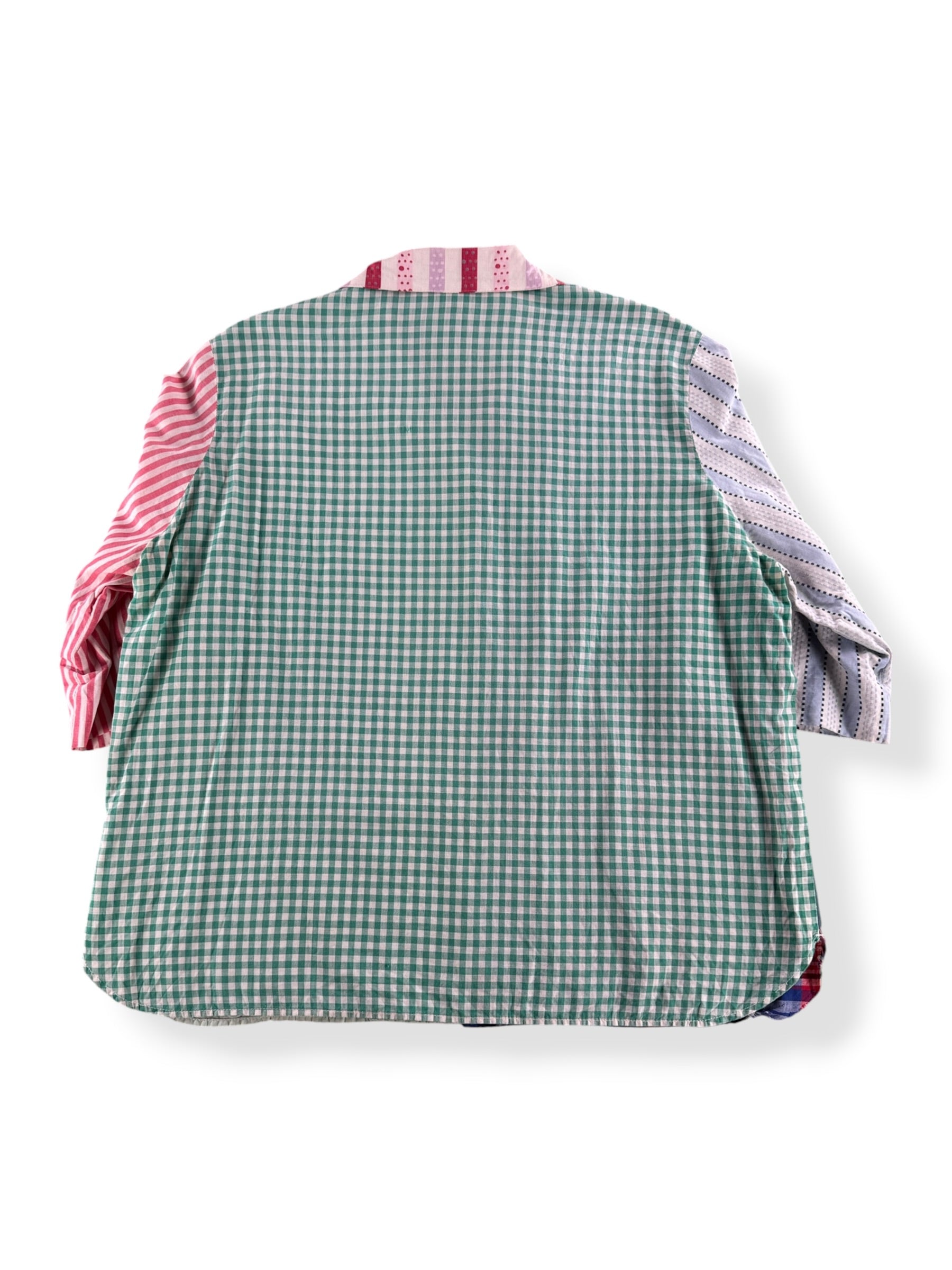 Back of Vintage Cotton Patchwork Shirt SZ M
