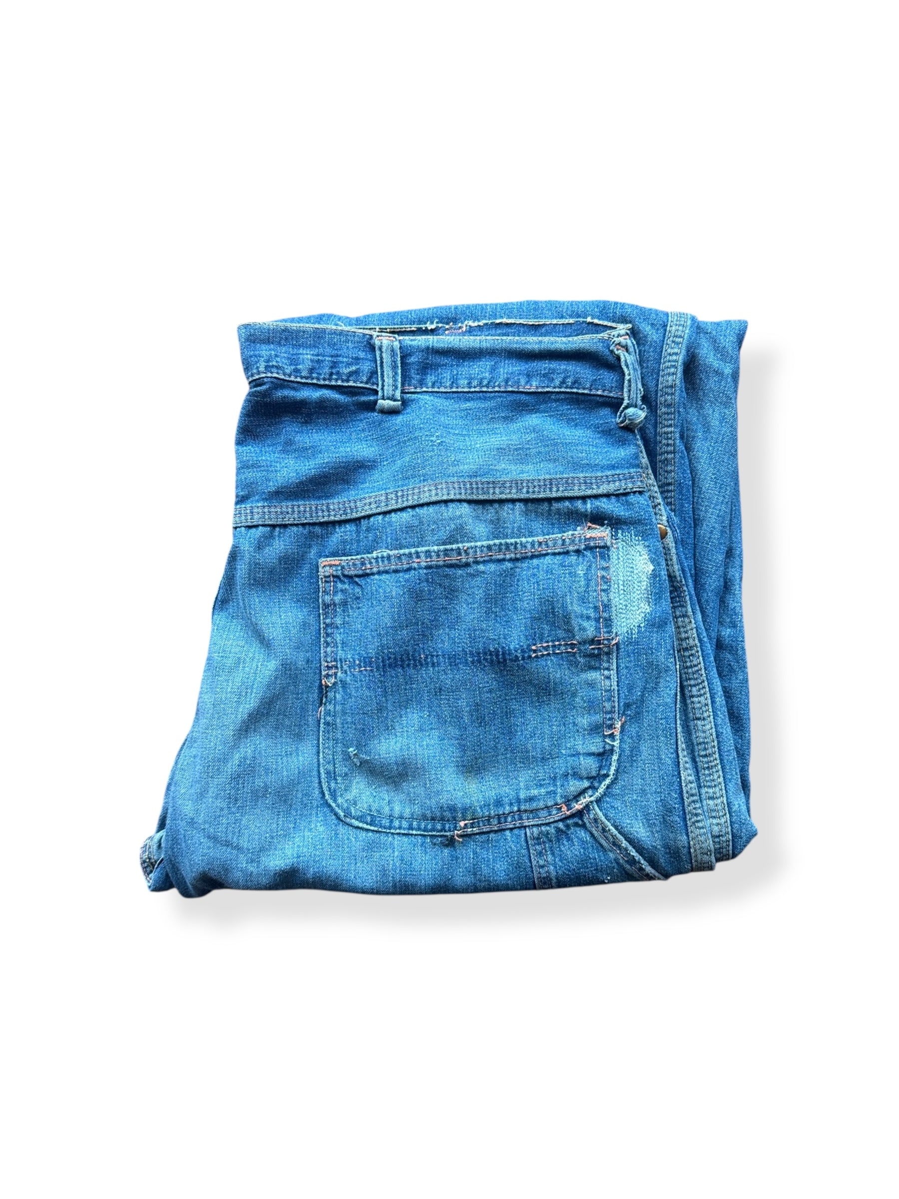 Folded Vintage Hand Repaired Denim Carpenter Pants SZ W38