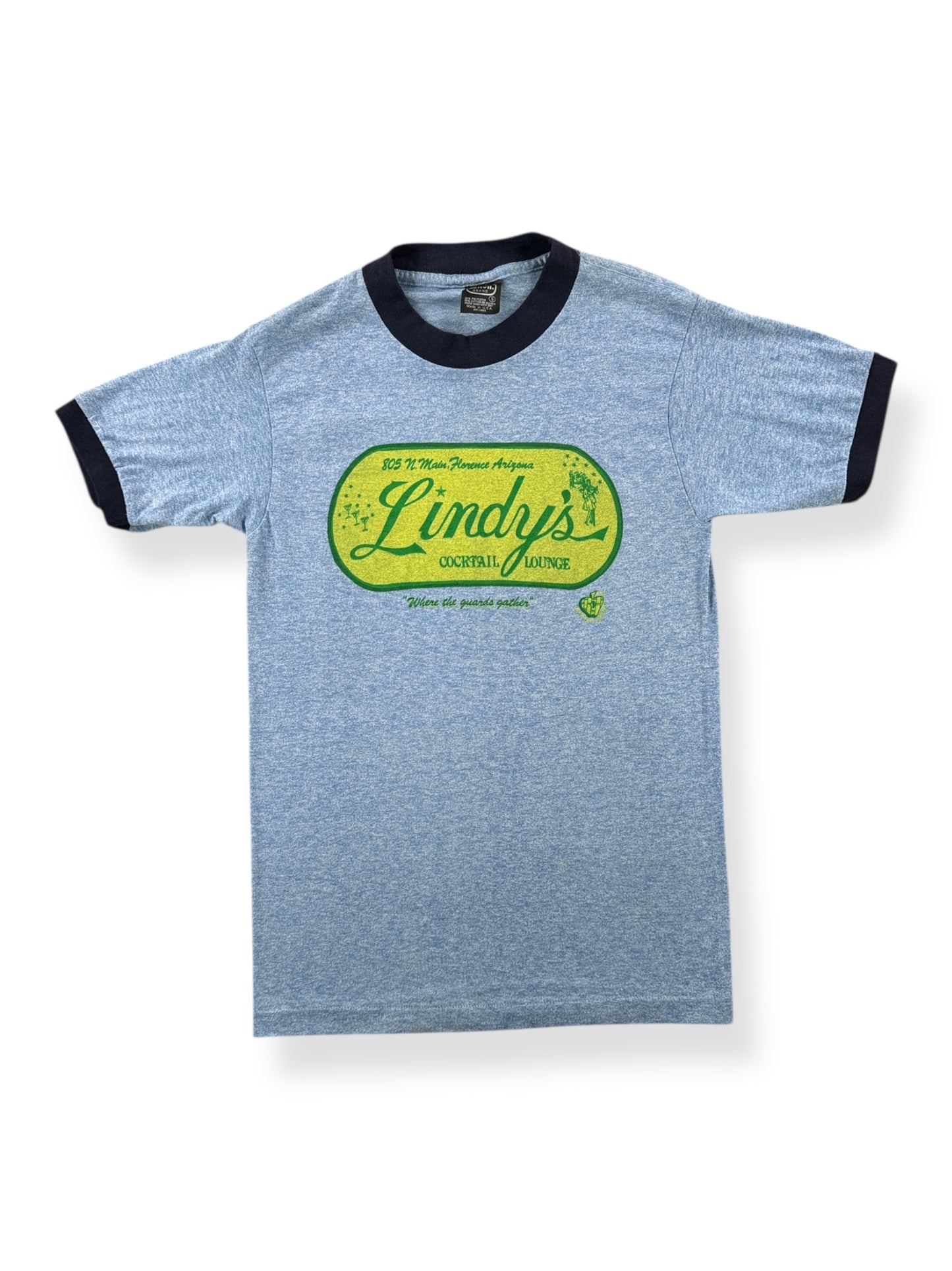 Front of Vintage Lindy's Cocktail Lounge Ringer Tee SZ XS