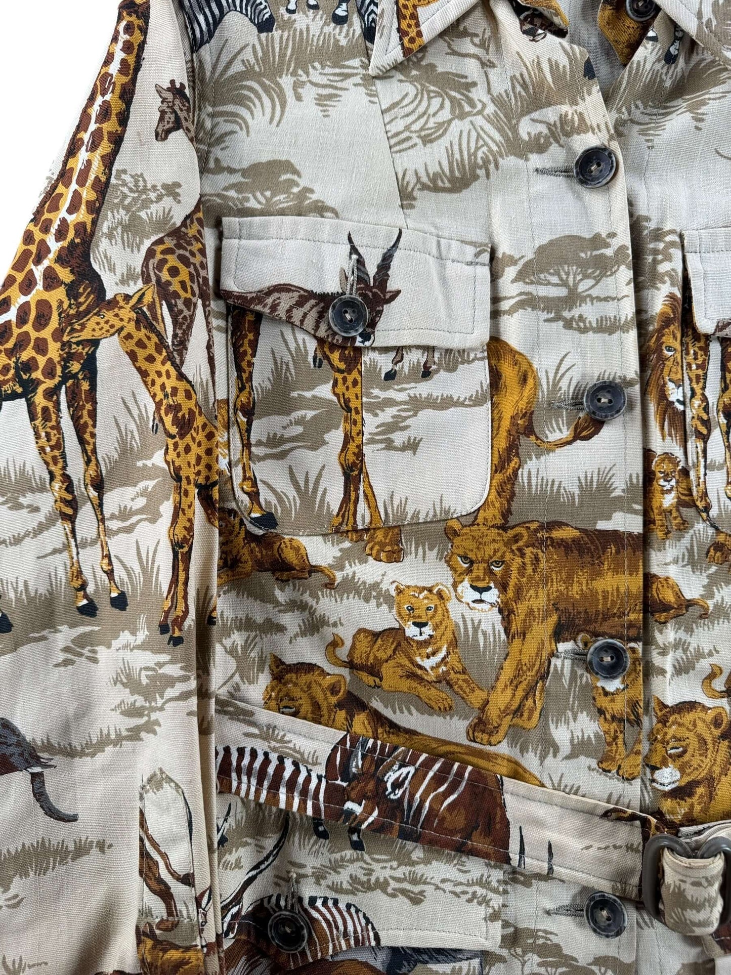 Design on Vintage 60s Abercrombie & Fitch Safari Animal Print Jacket SZ 10 (Fits XS/S)