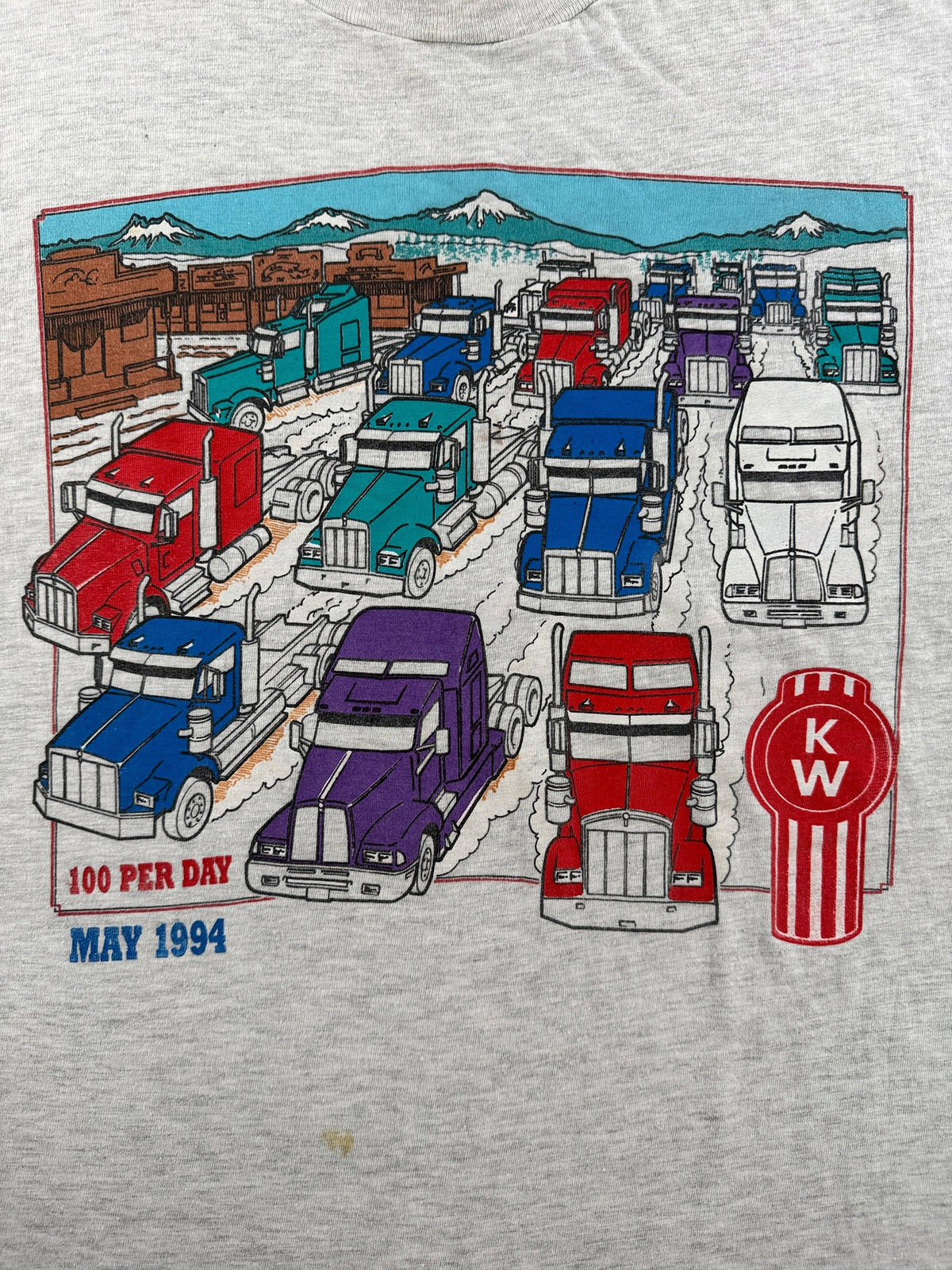 Front graphic on Vintage Semi Truck Tee SZ L