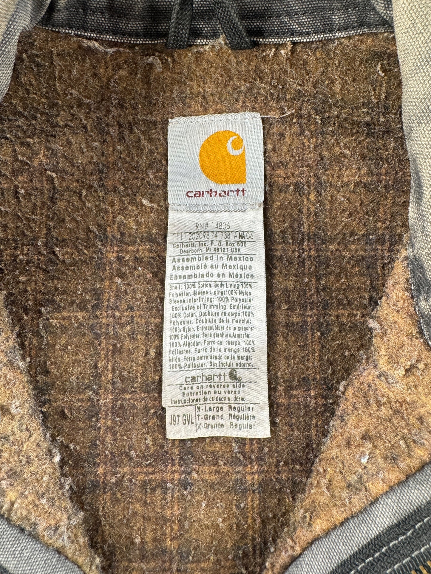 Tag on Carhartt Gravel Detroit Jacket SZ XL
