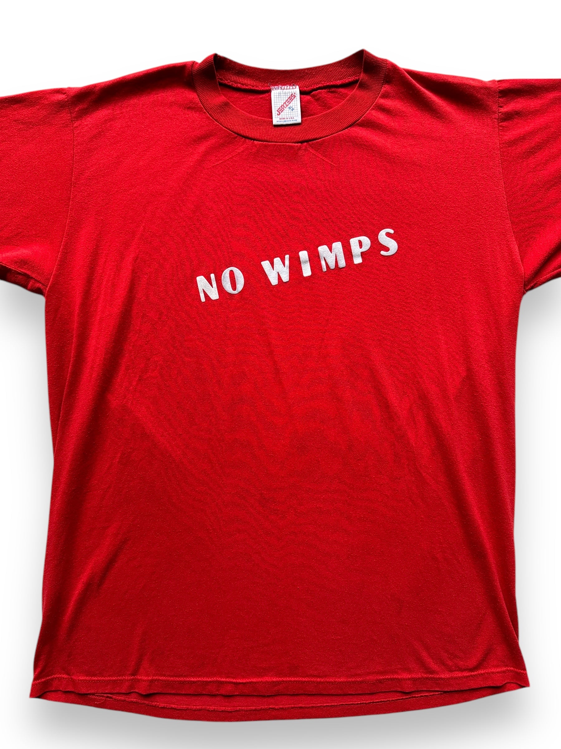 front close up of Vintage No Wimps Tee SZ XL