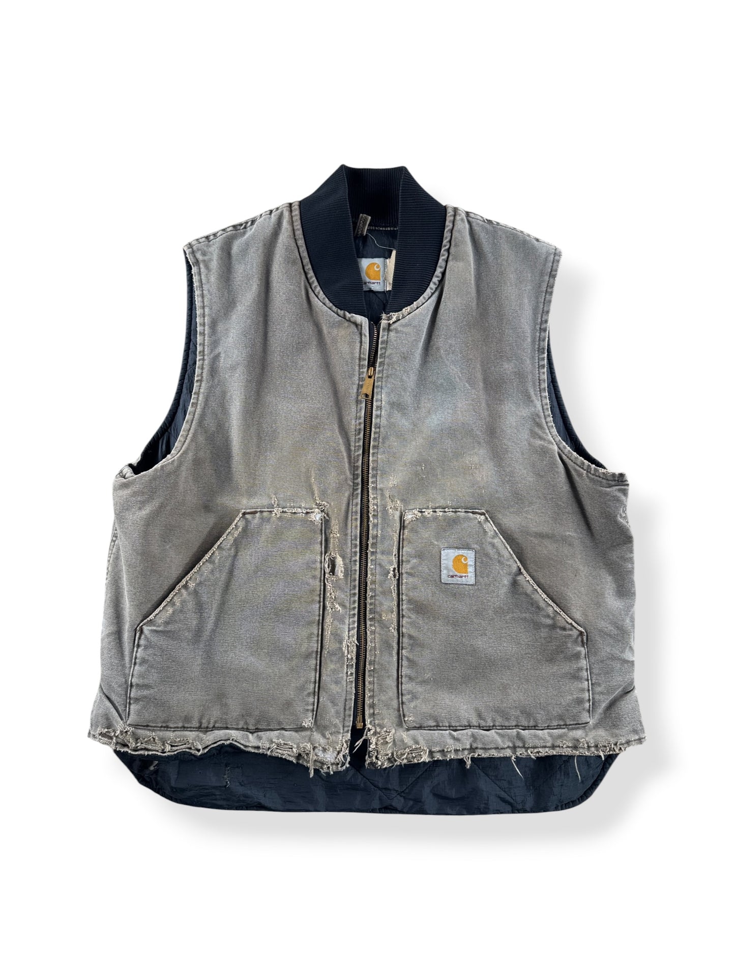Front of Vintage Thrashed Carhartt Vest SZ XL