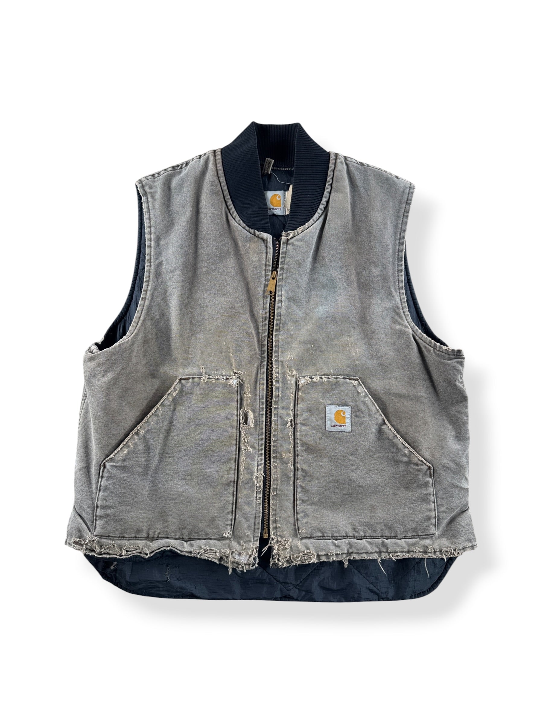 Front of Vintage Thrashed Carhartt Vest SZ XL