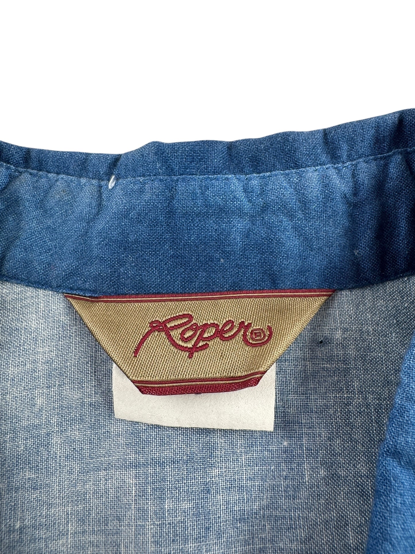 Label on Vintage Ladies Roper Brushpopper Shirt SZ L