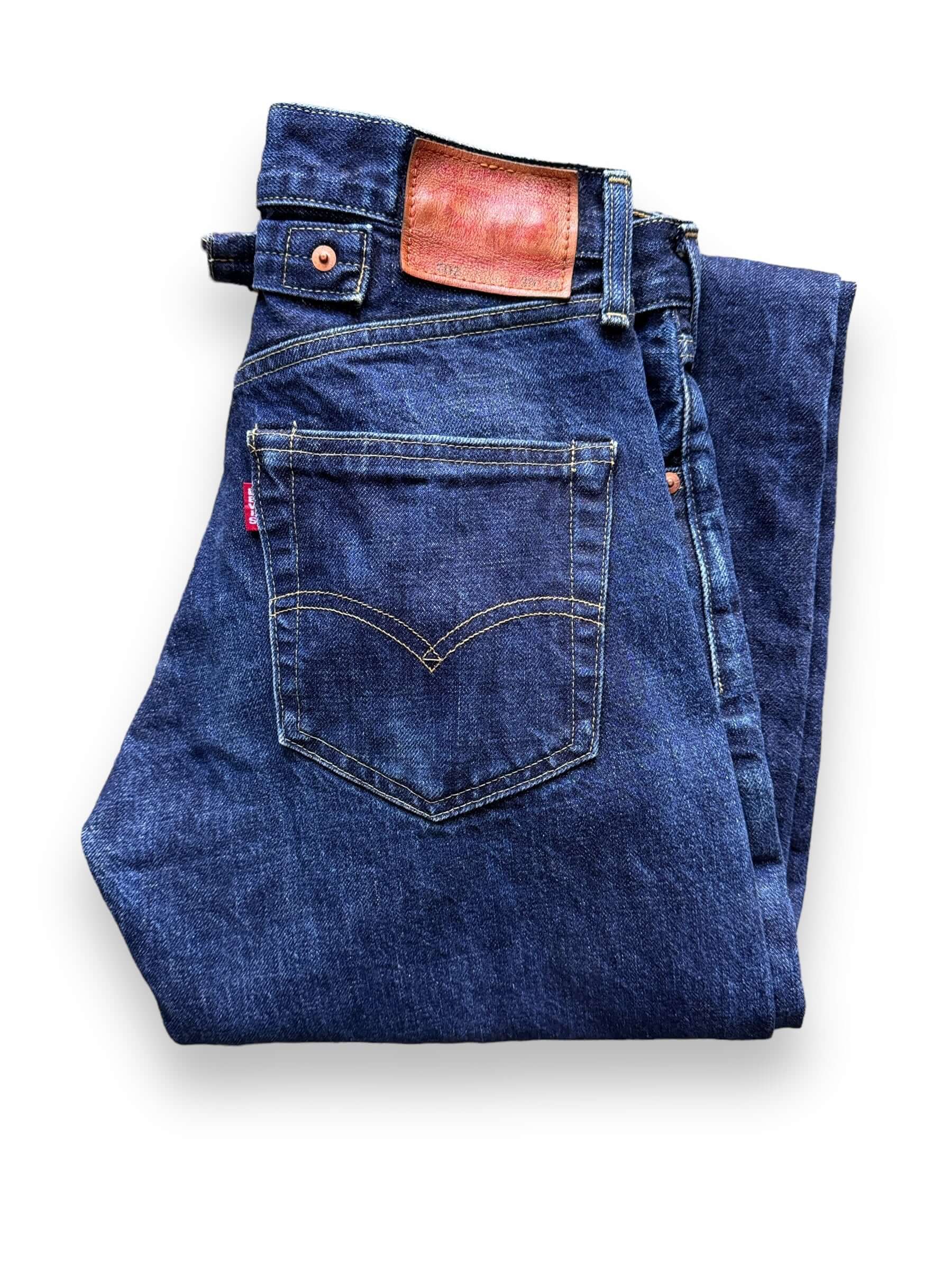 Rear View of Levi's Classic LVC 702 Repro Selvedge Denim Bucklebacks W29